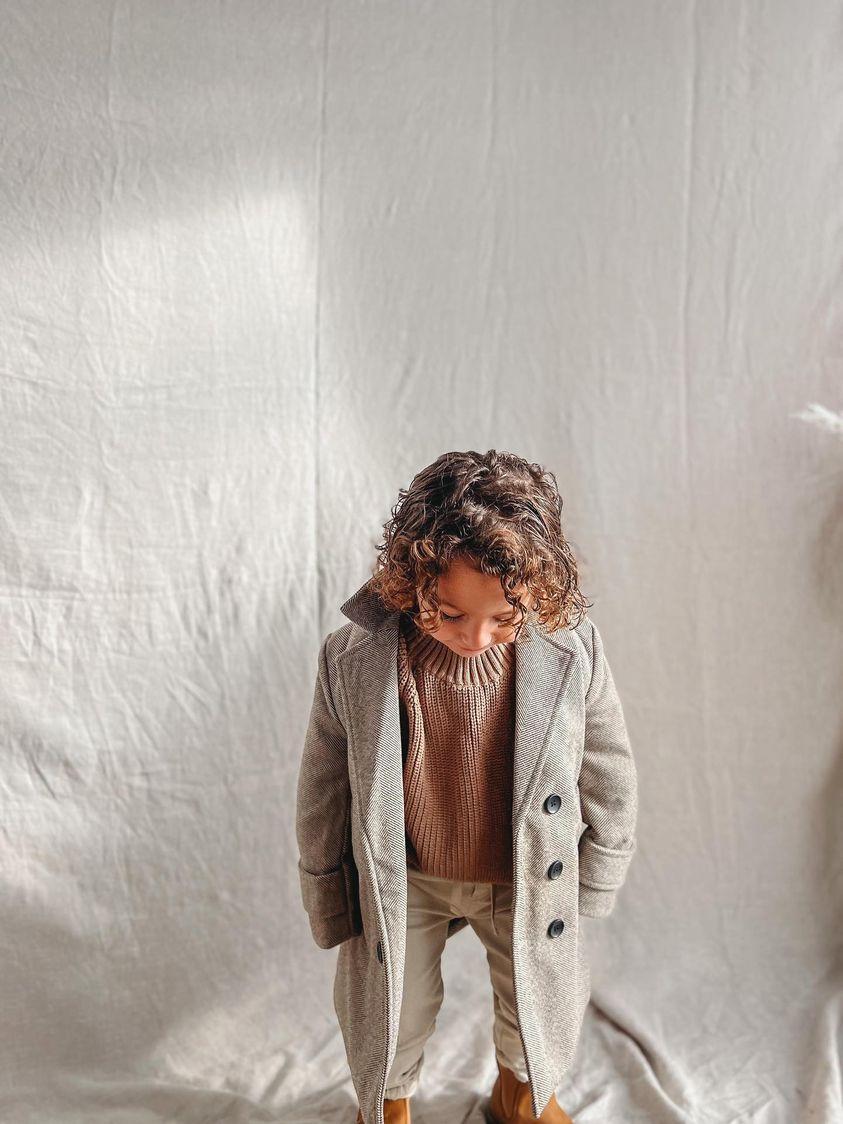 Boys Winter Luxe Coat - Tan Size 2-12 Years