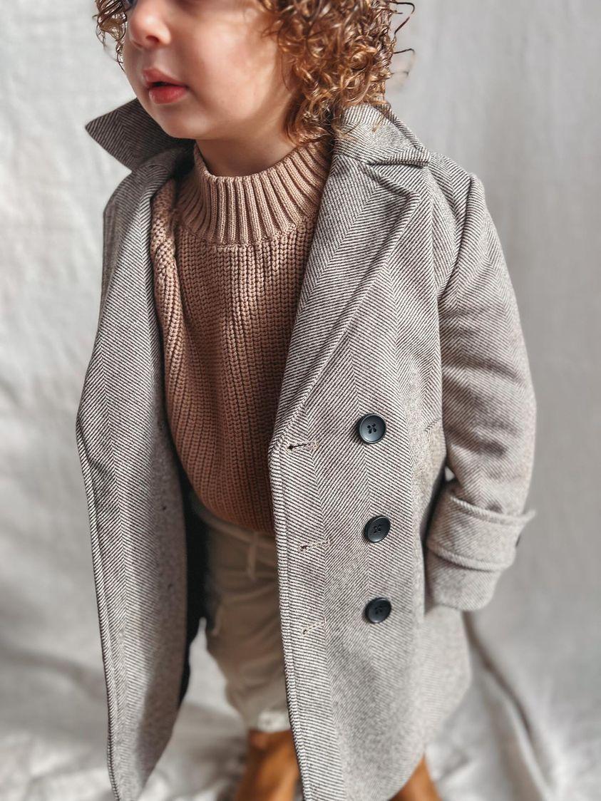 Boys Winter Luxe Coat - Tan Size 2-12 Years