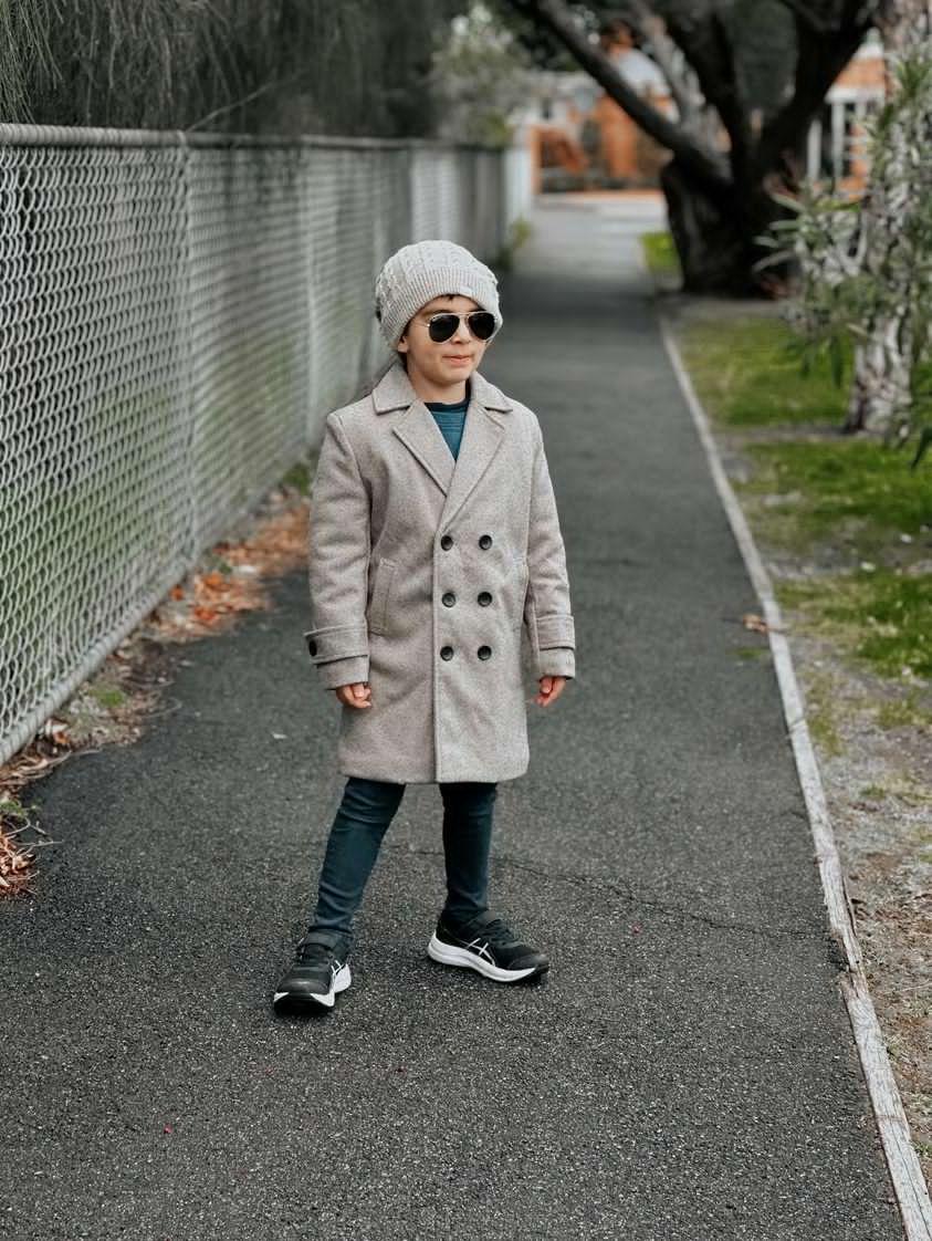 Boys Winter Luxe Coat - Tan Size 2-12 Years