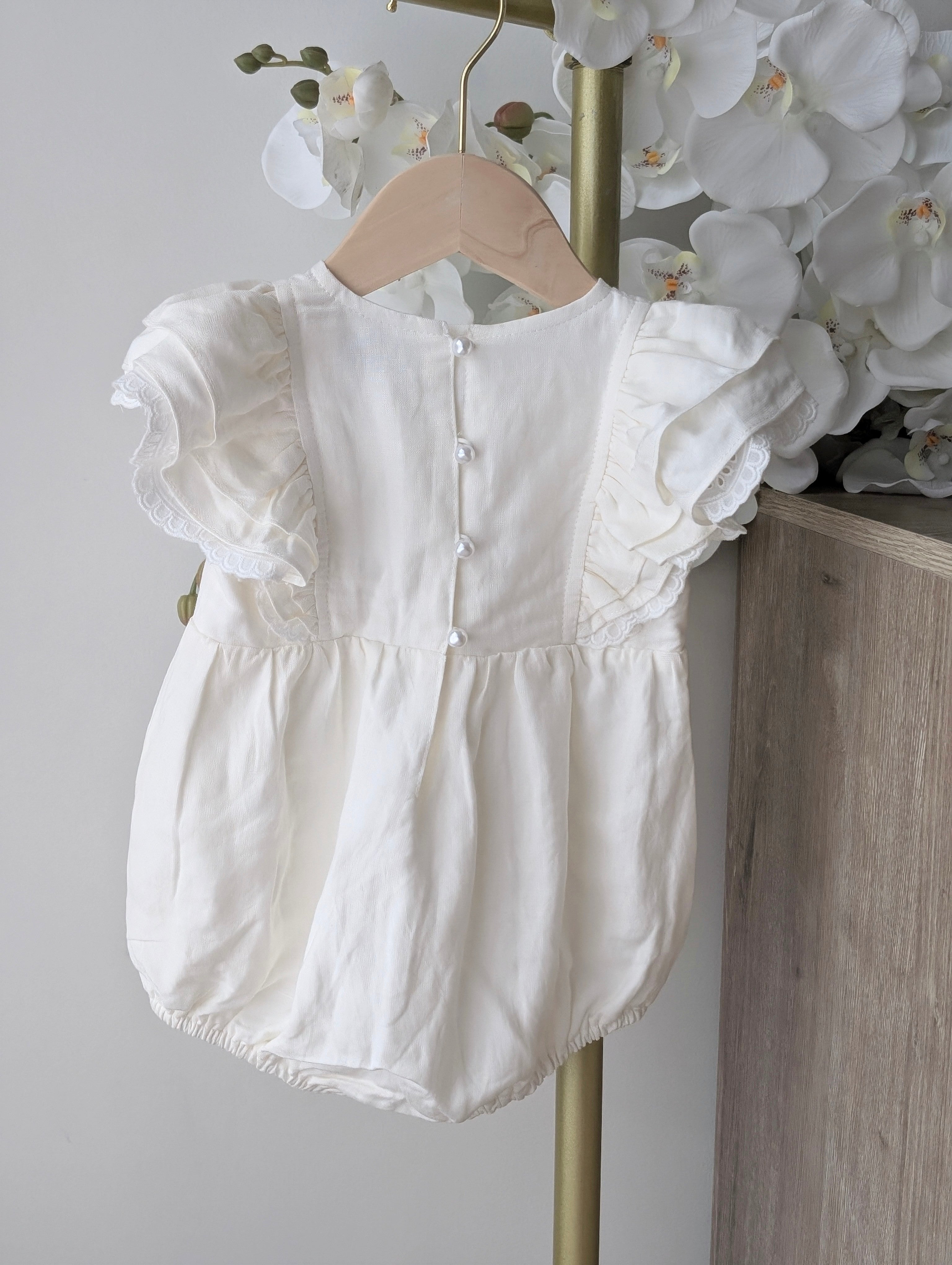 Mik & Me Exclusive Romper - 100% Linen/Organic Cotton (Shipped within 2 days)