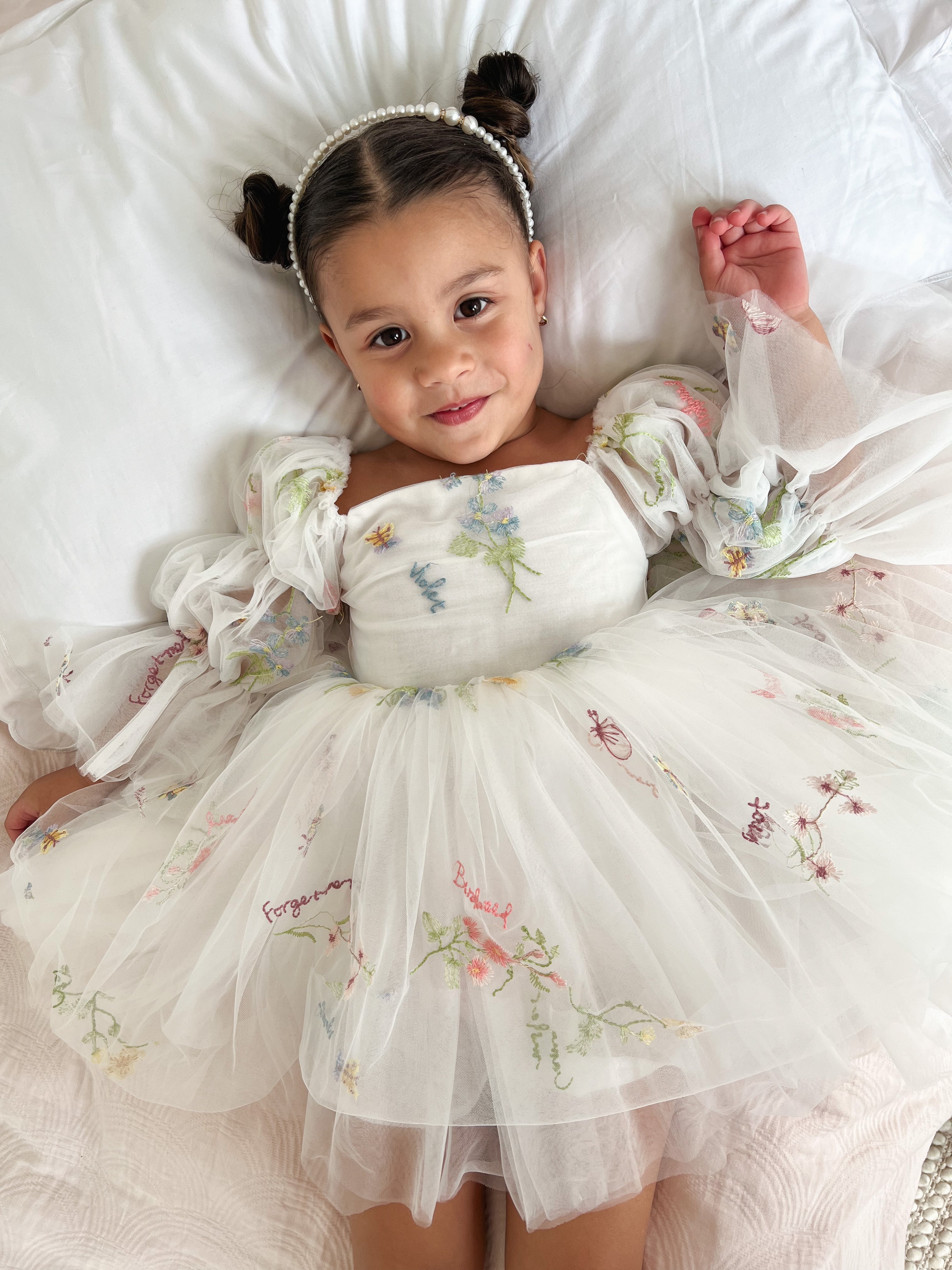 Floral White Party Dress