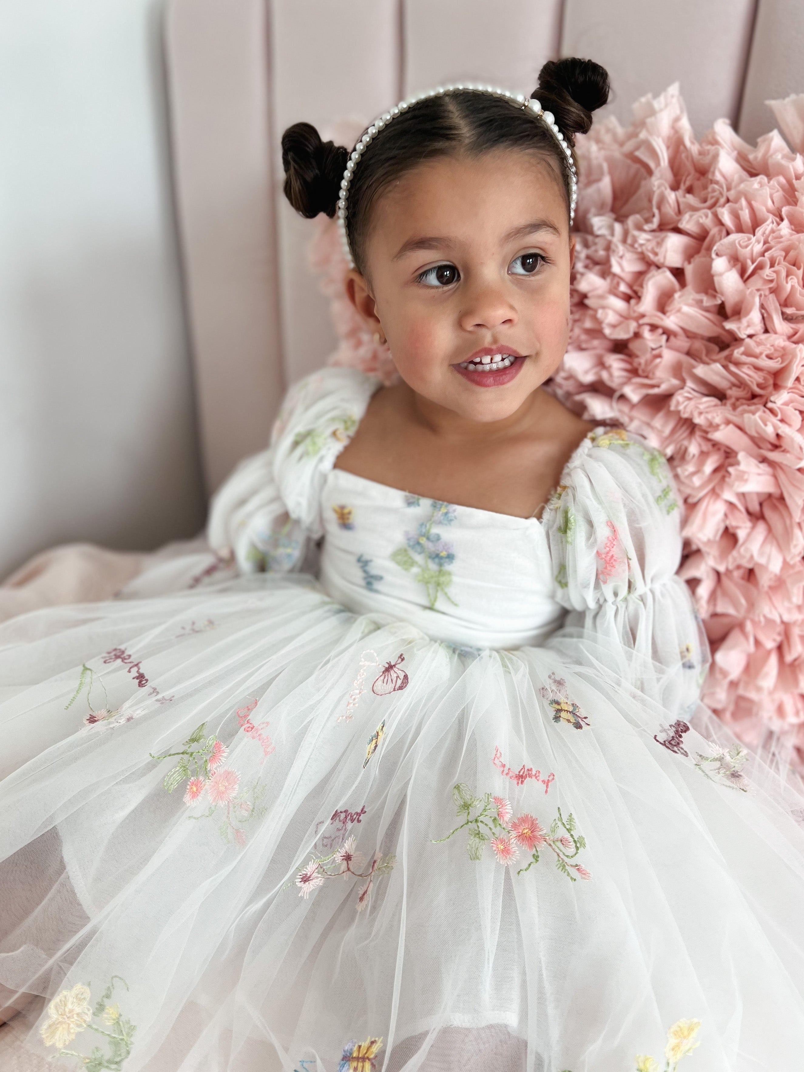 Floral White Party Dress