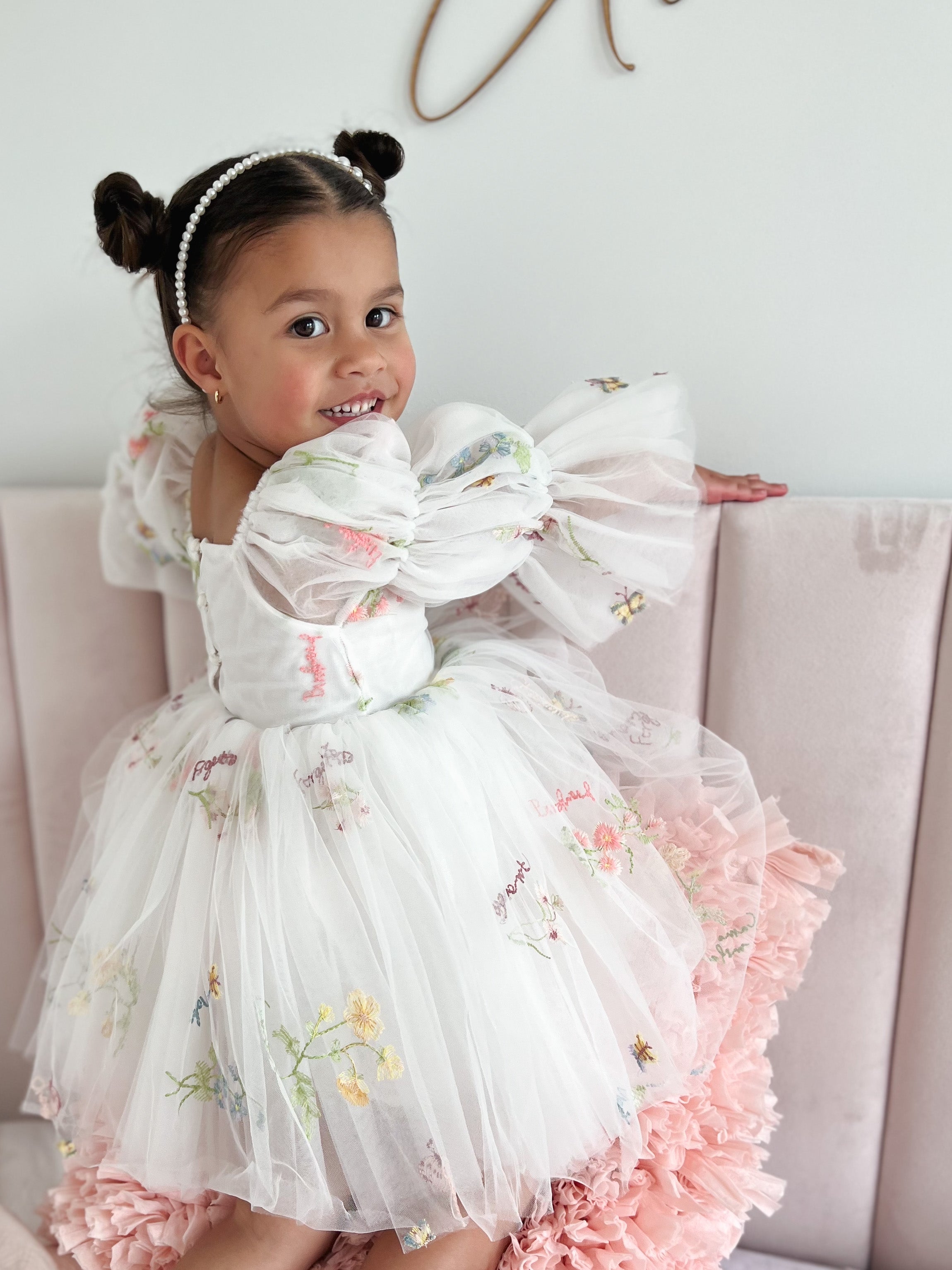 Floral White Party Dress