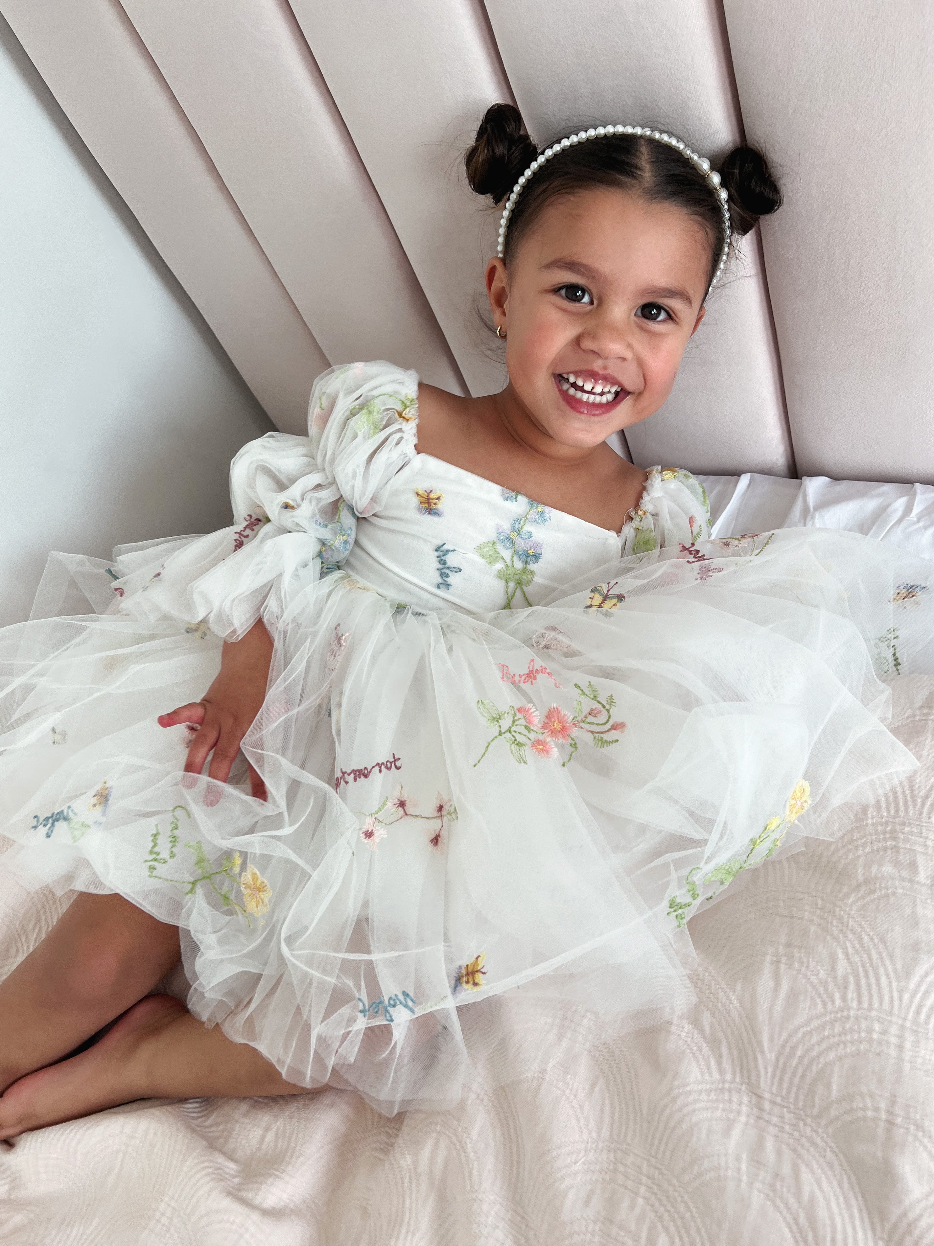 Floral White Party Dress