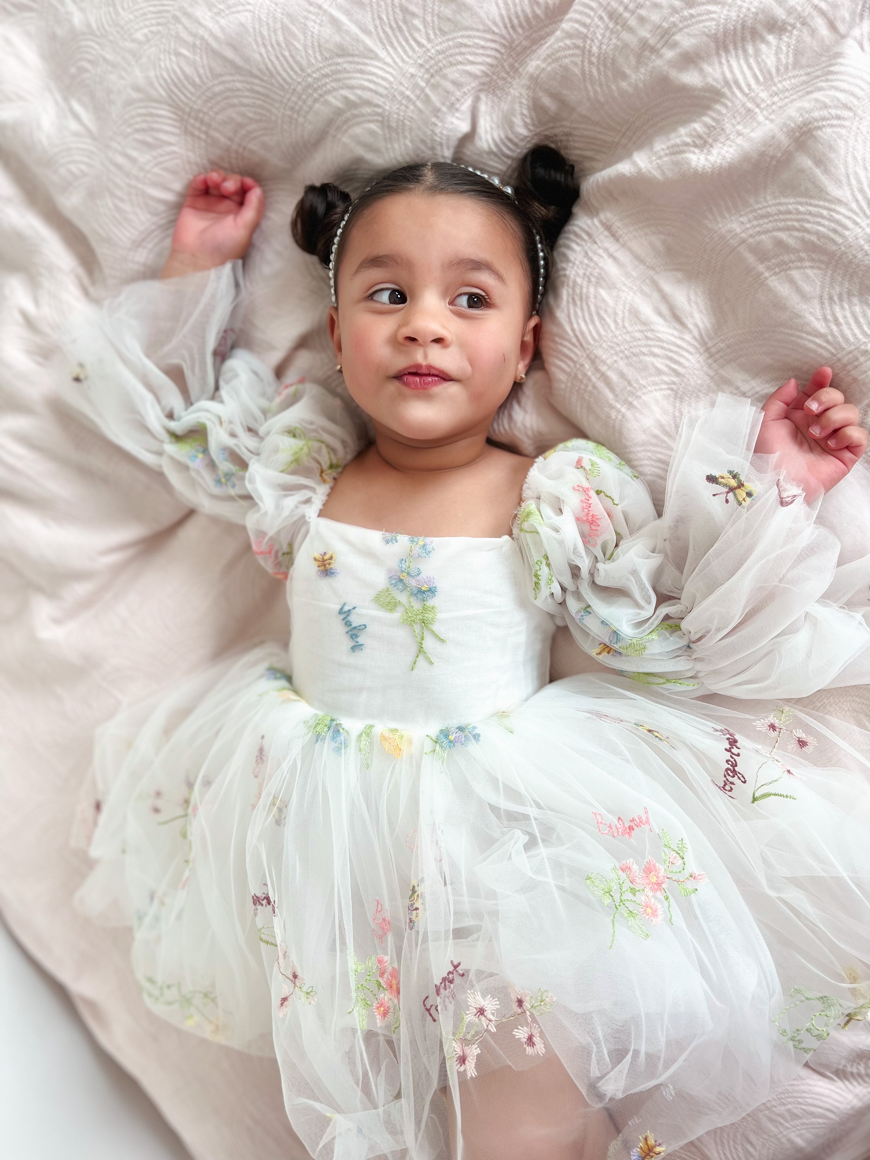 Floral White Party Dress