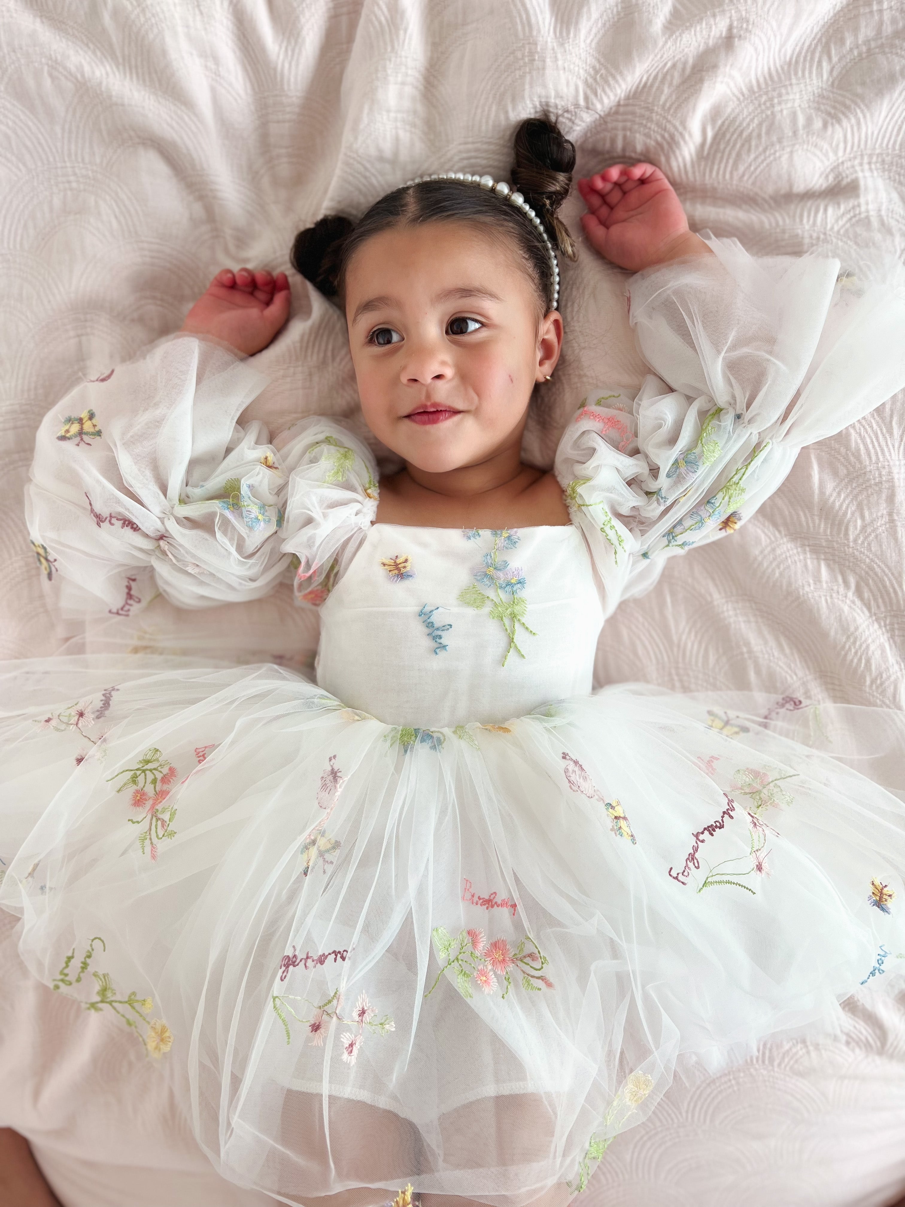 Floral White Party Dress