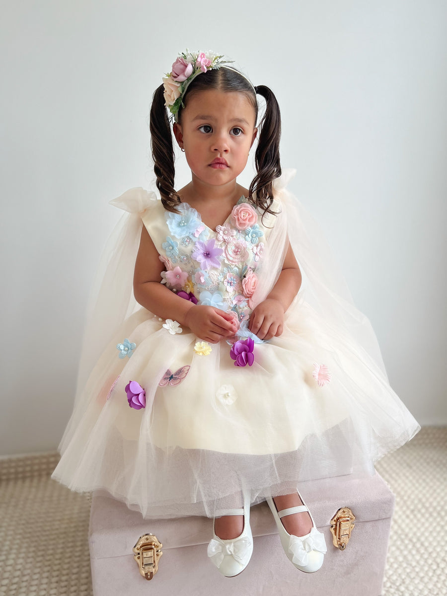 Floral Princess Dress - Yellow