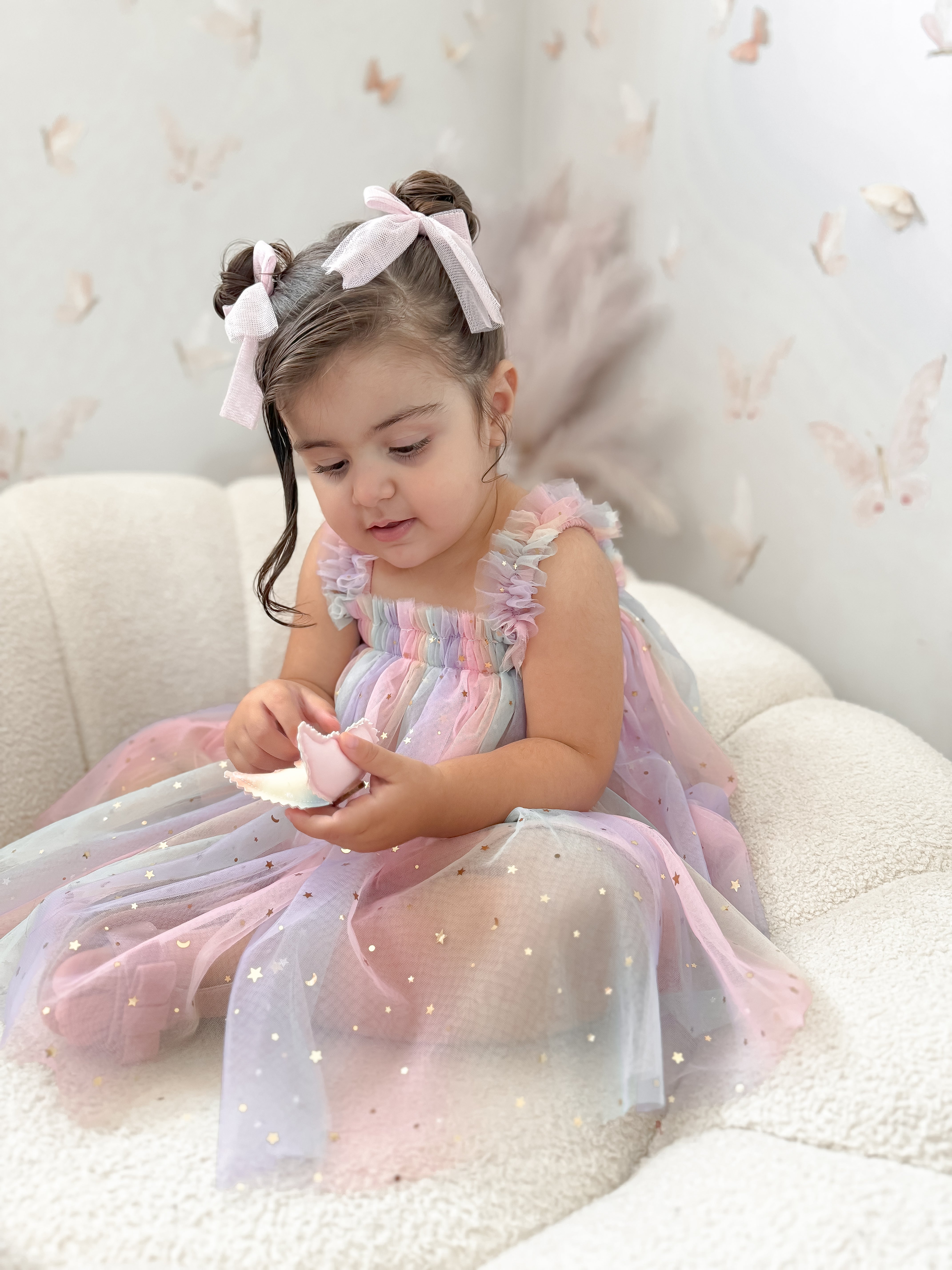 Glitzerndes Tutu mit Sternen und Mond