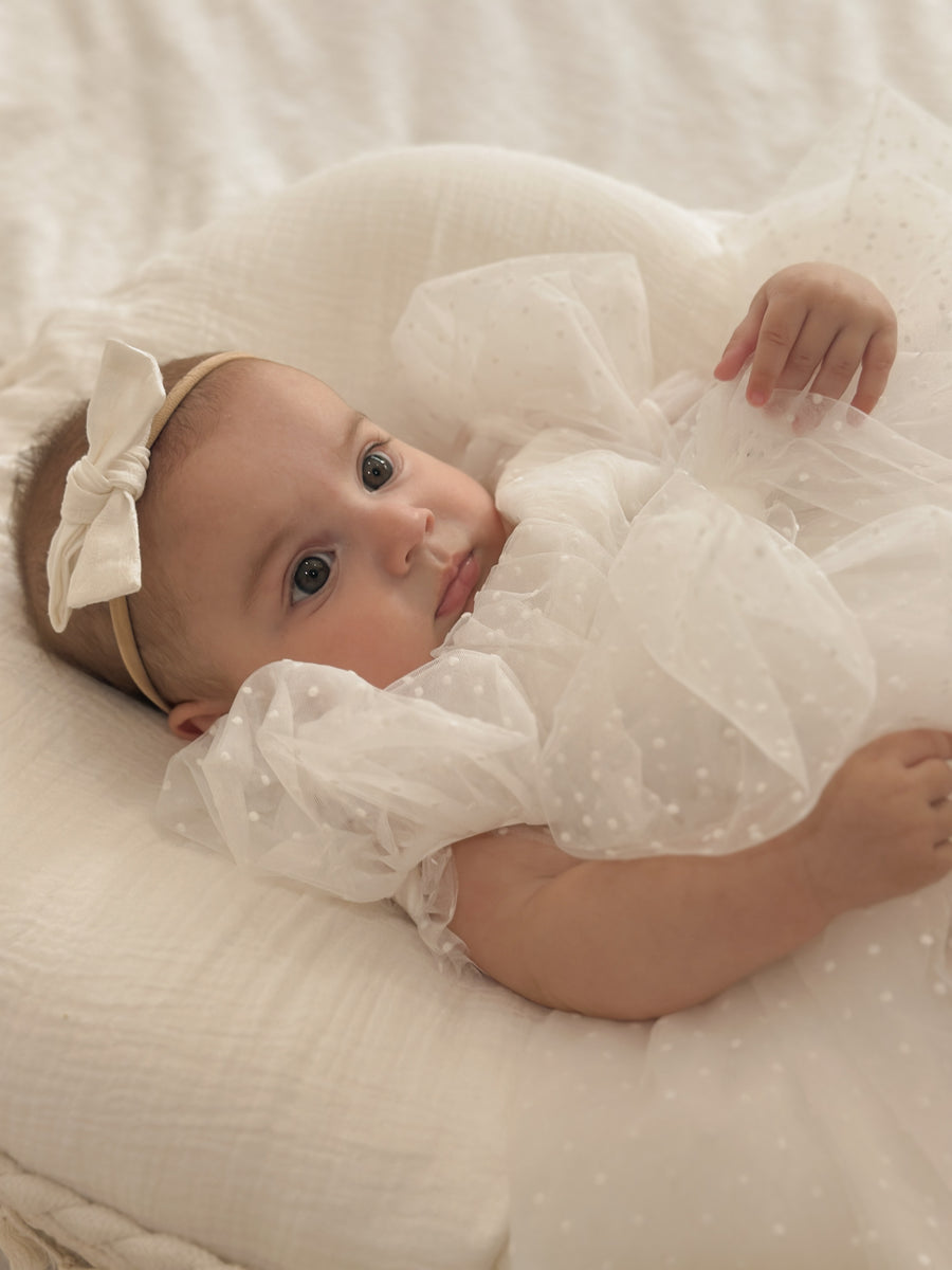 Party Swiss Dot Romper Dress