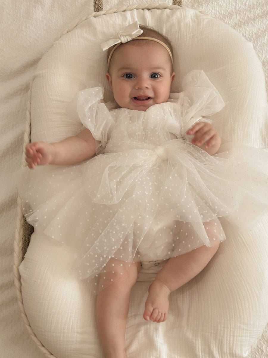 Party Swiss Dot Romper Dress