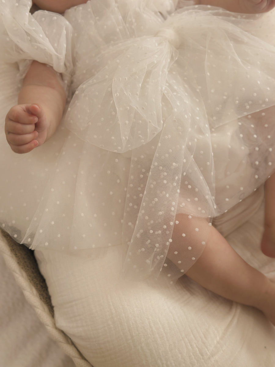 Party Swiss Dot Romper Dress
