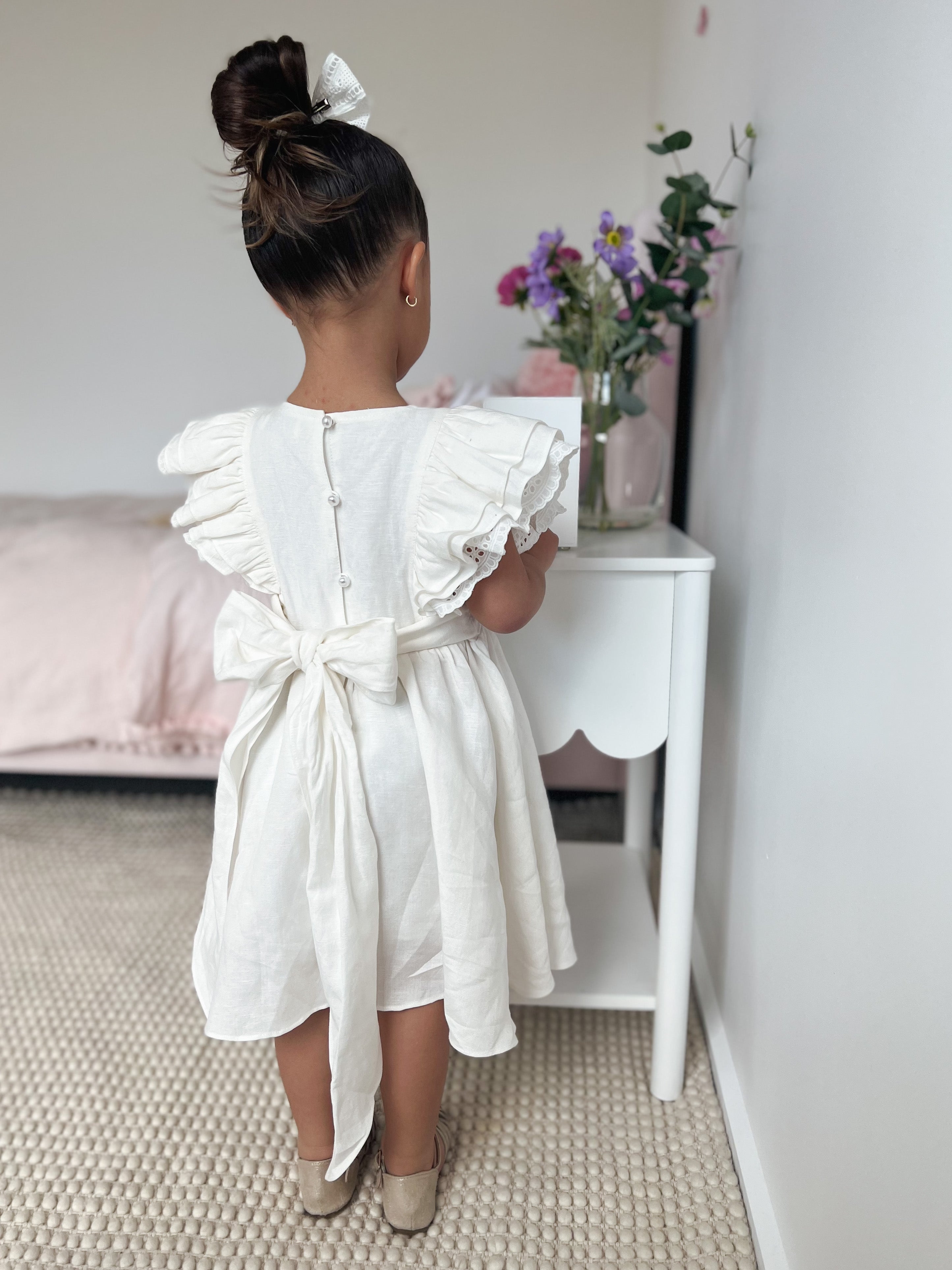 Mik & Me Exclusive Linen Dress (Perfect for flower girls)