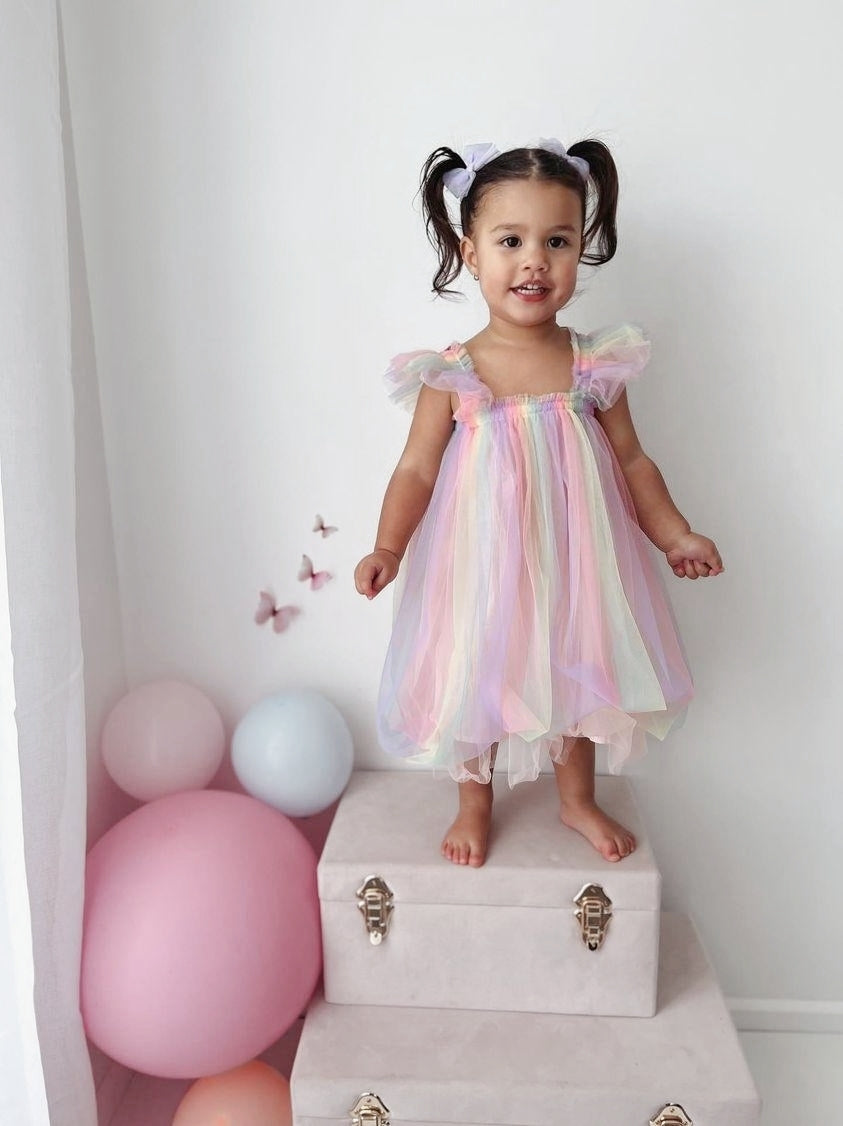 Pastellfarbenes Tutu mit Feenflügeln