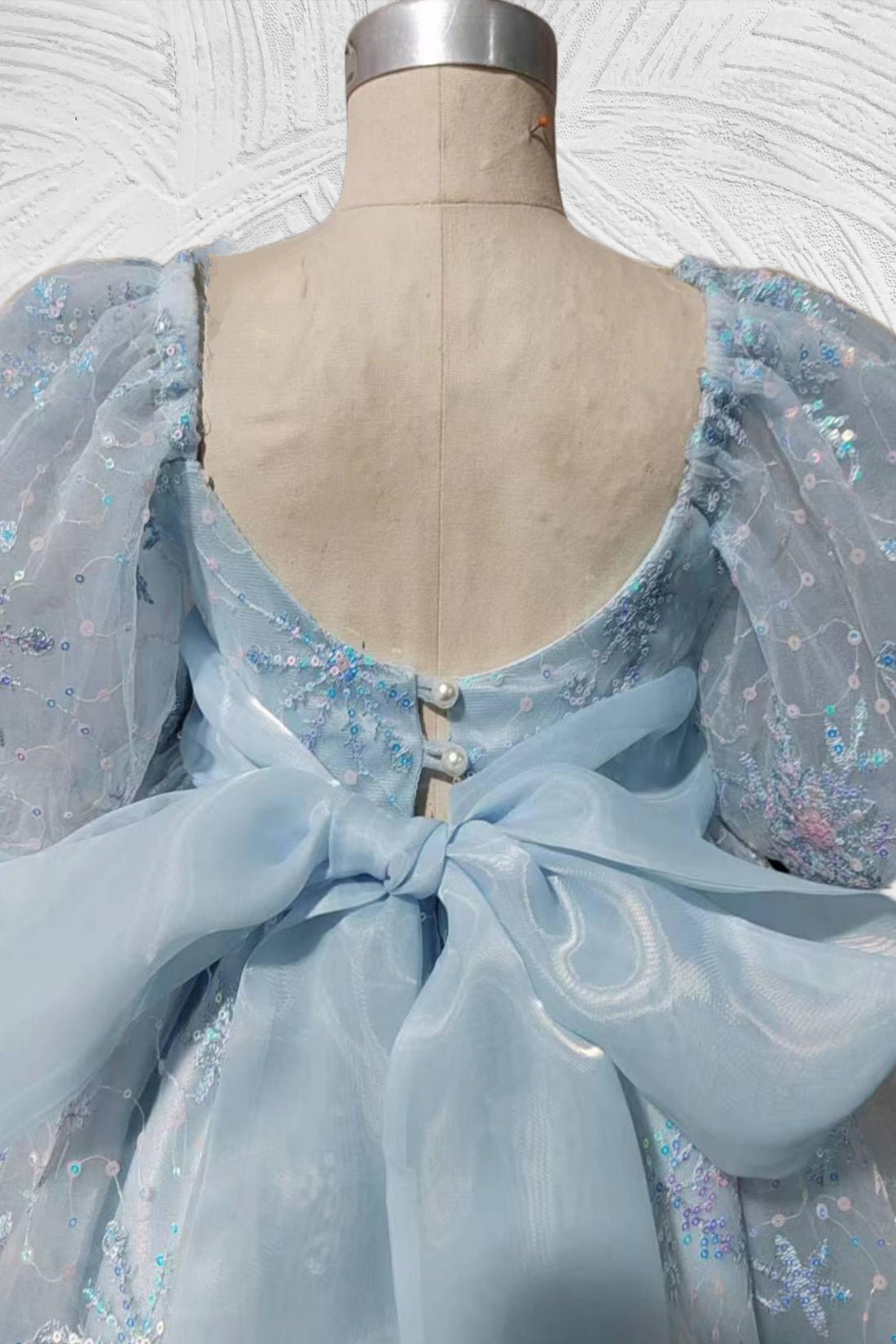 Snow Princess Luxe Handmade Dress & Hair Bow (Made to order) – Mik & Me