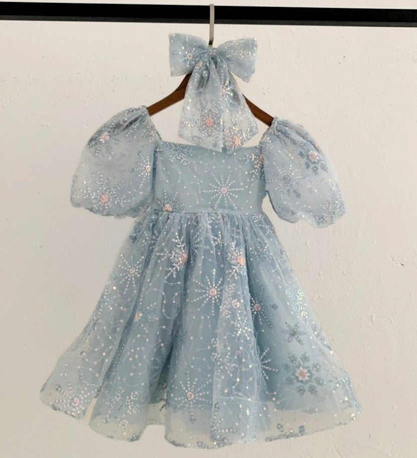 Princess El Luxe Handmade Dress & Hair Bow (Made to order)