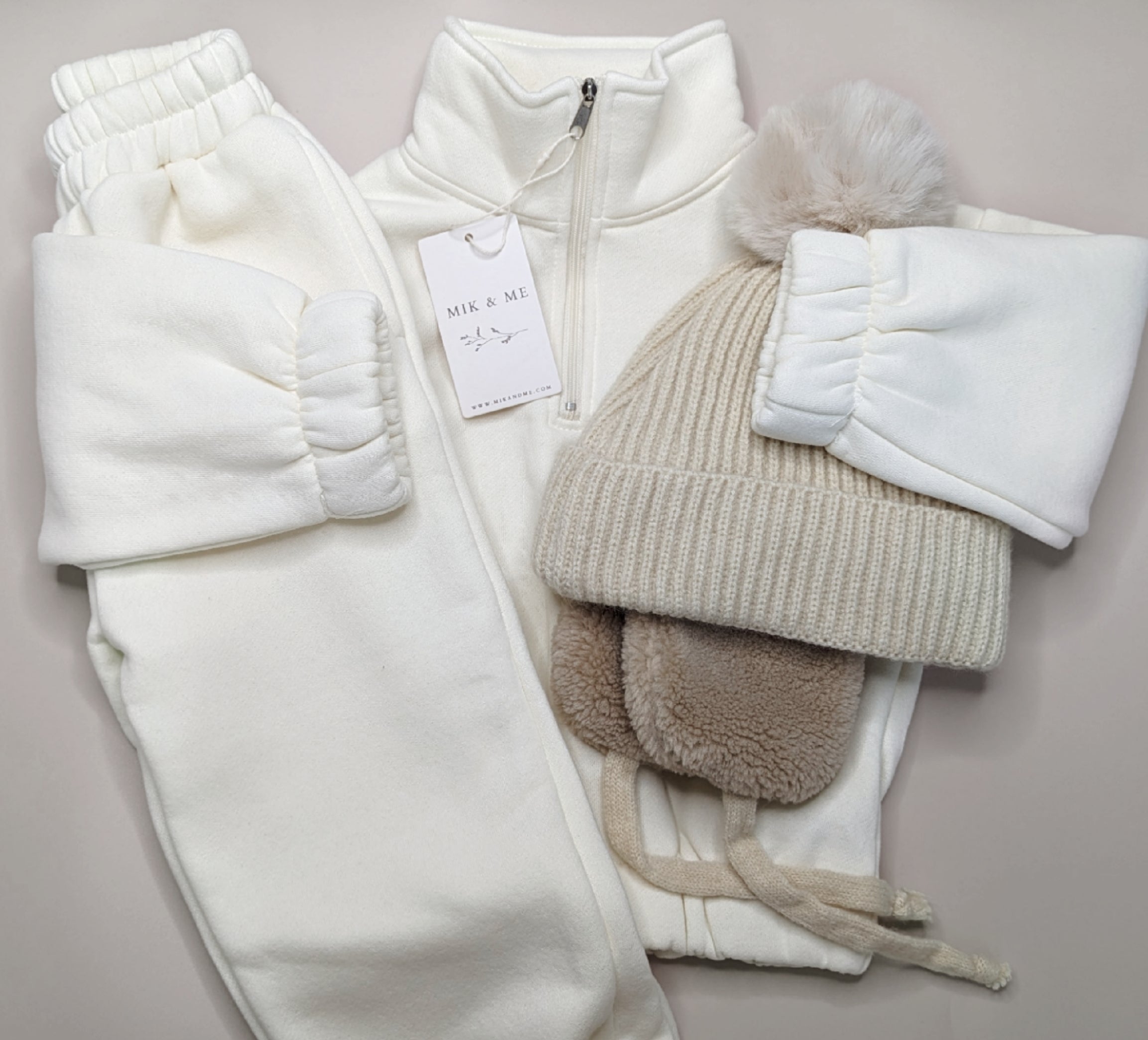 Mik & Me Luxe Track Set - Cream