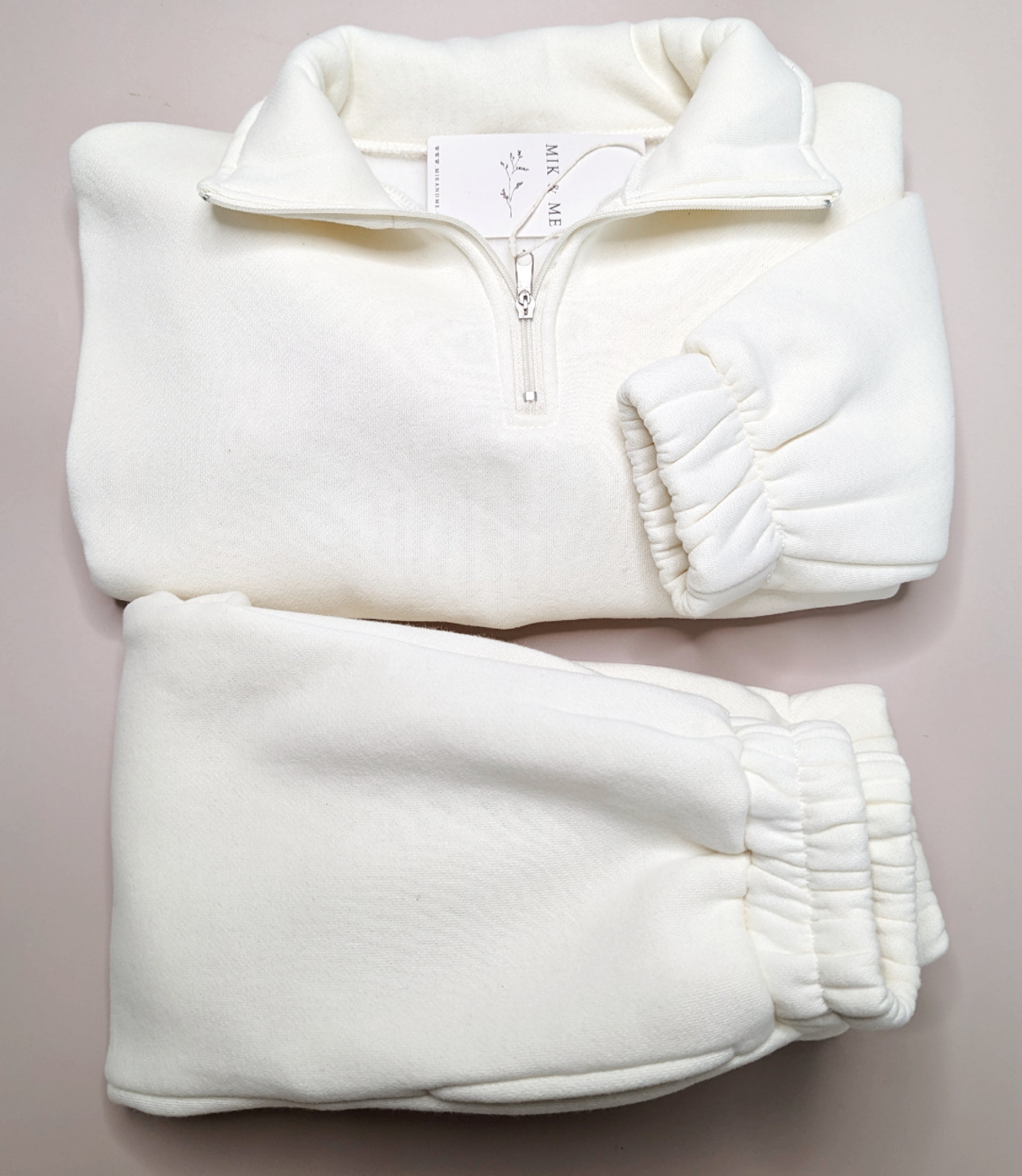 Mik & Me Luxe Track Set - Cream