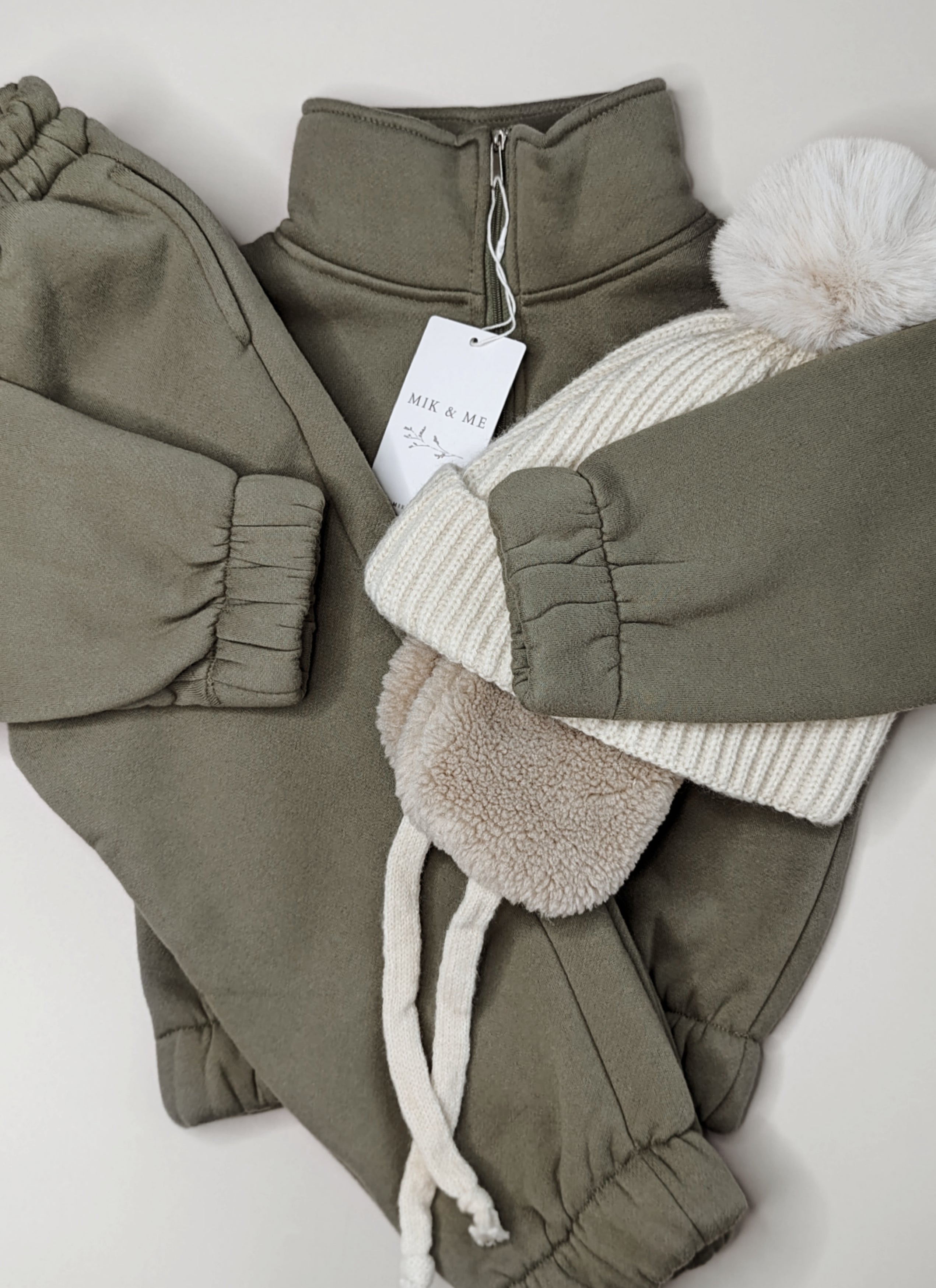 Mik & Me Luxe Track Set - Khaki