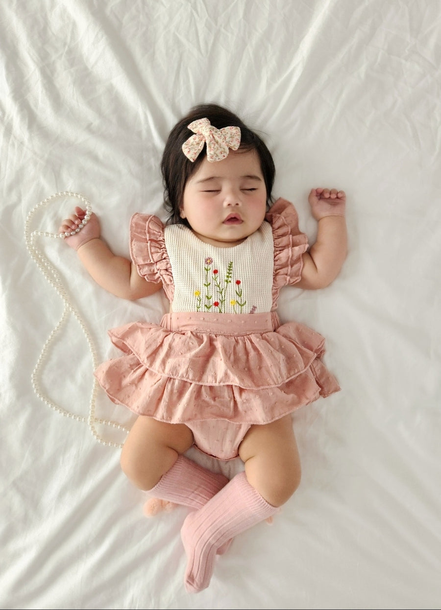 Floral Embroidery Romper