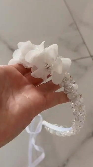 Penelope Handmade Lace and Diamante Hair Crown MK031