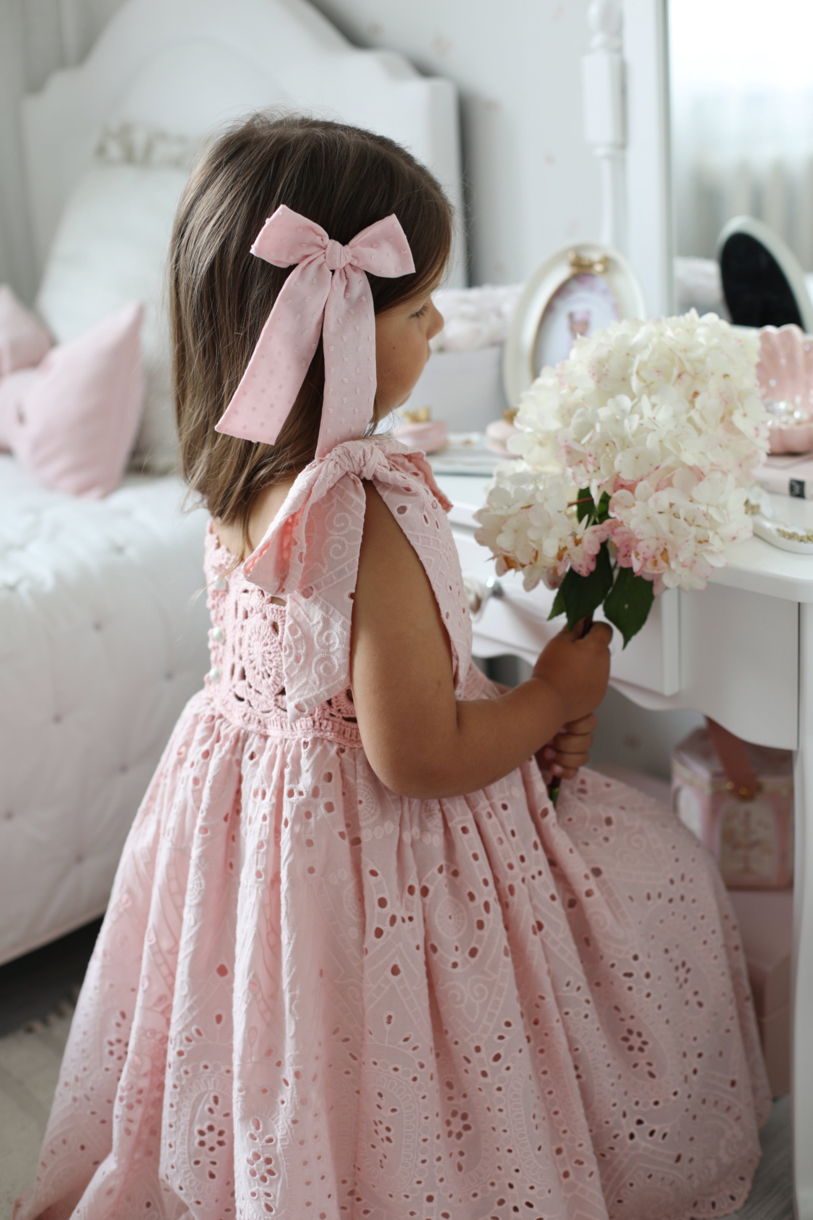 Arabella Handmade Pink Crochet Girls Dress 🌸