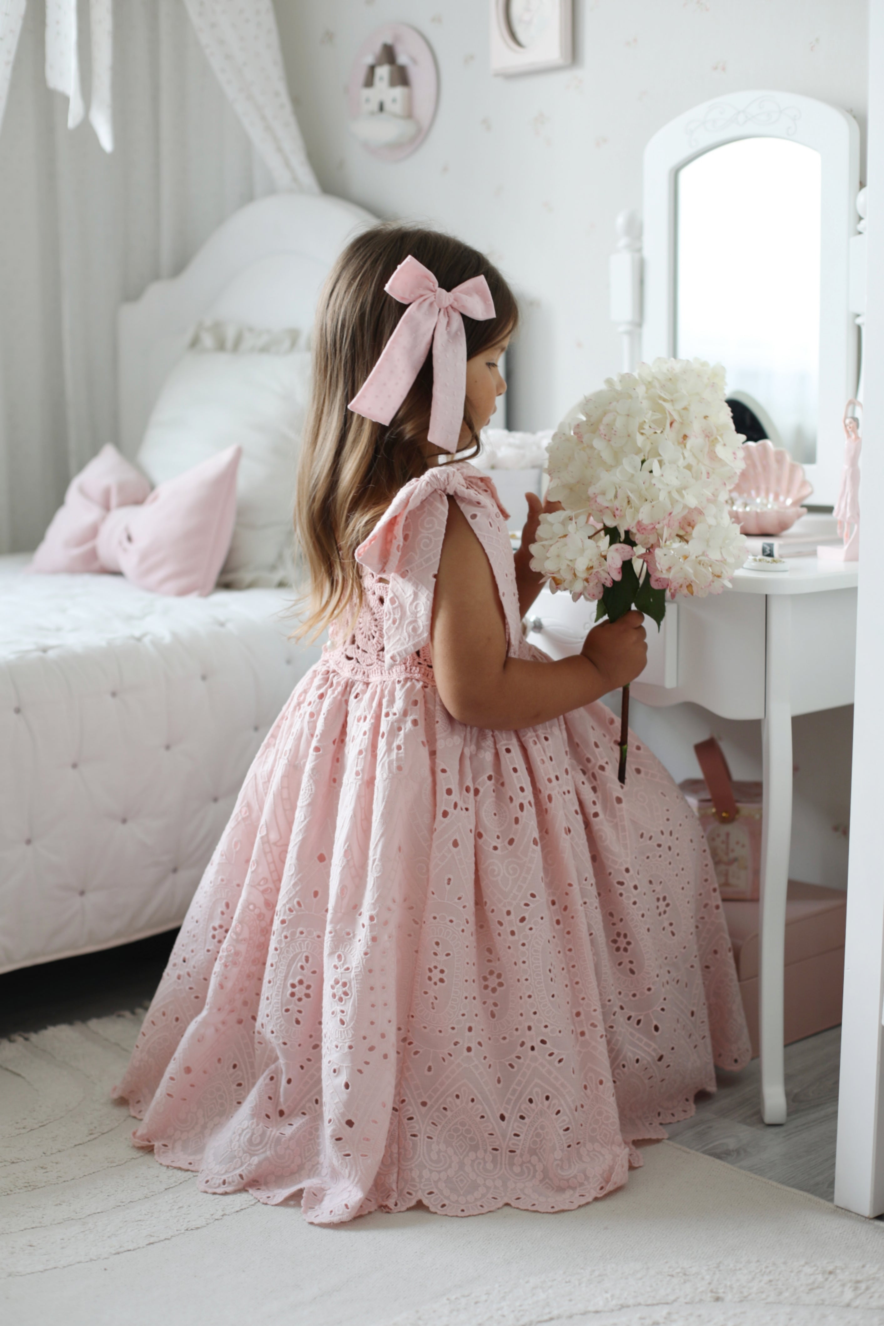 Arabella Handmade Pink Crochet Girls Dress 🌸