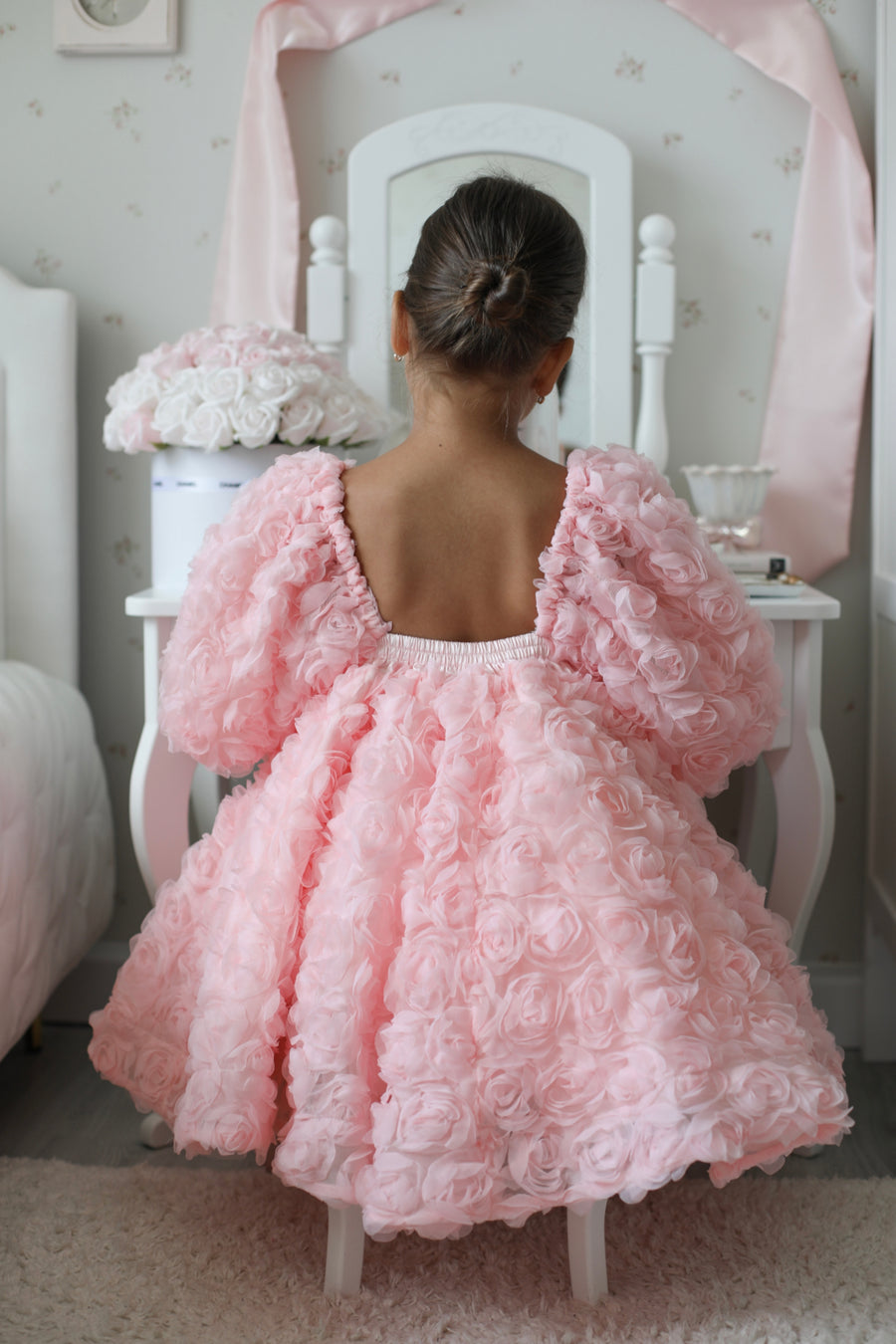 Rose Dress & Hair Bow - MIK & Me Exclusive (Made to order) 🩷