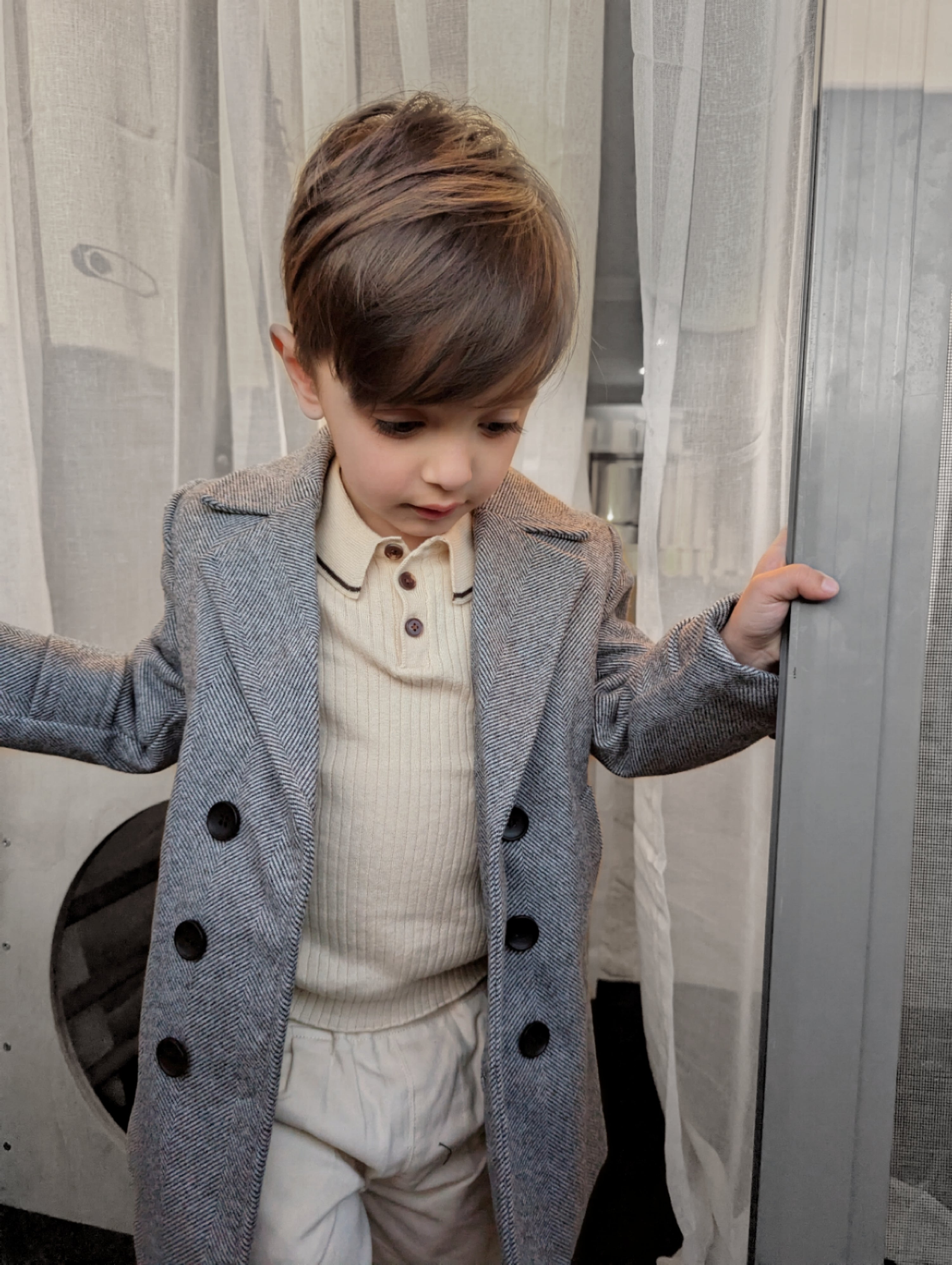 Boys Winter Luxe Coat - Grey Size 2-14 Years