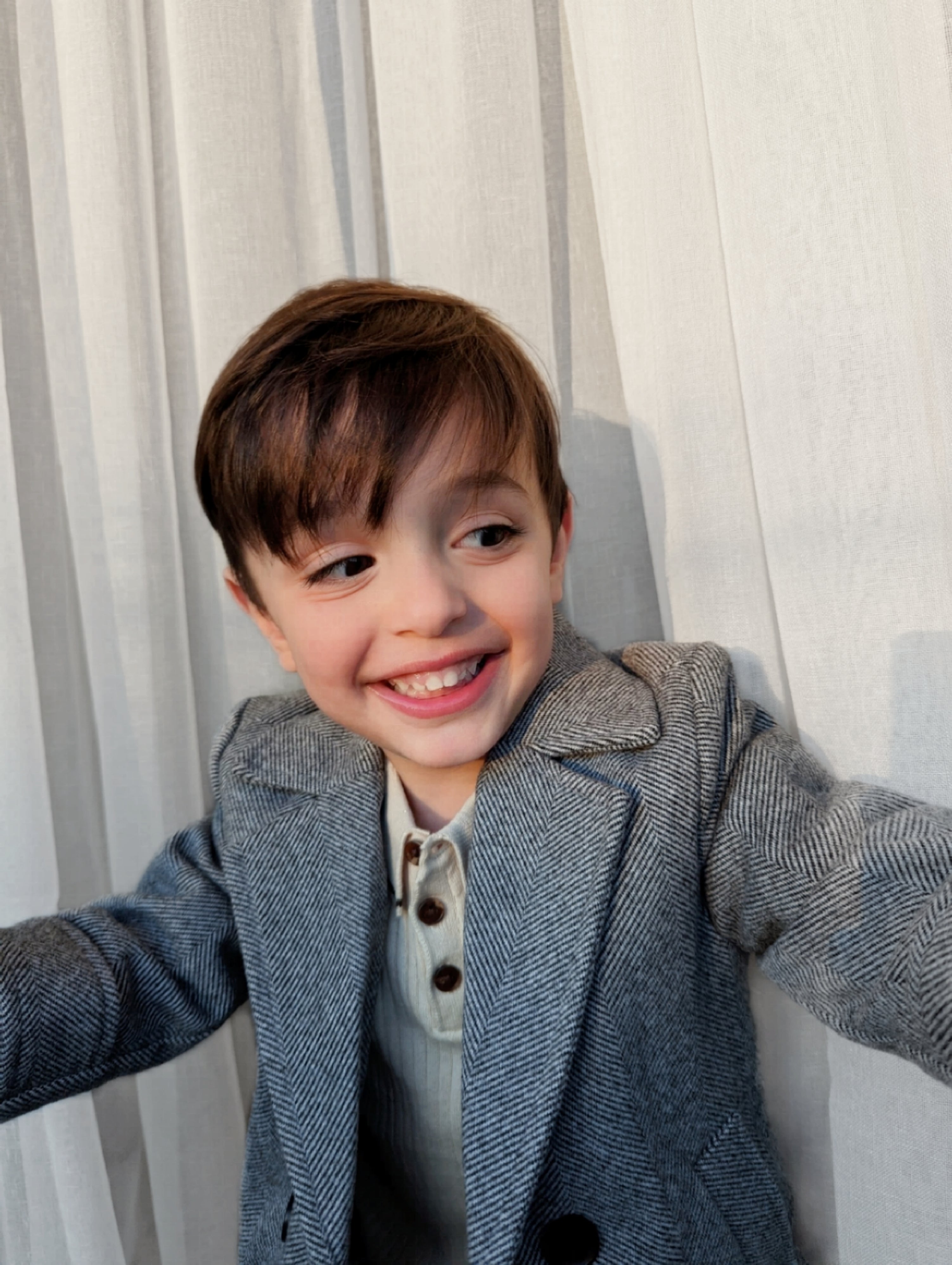 Boys Winter Luxe Coat - Grey Size 2-14 Years