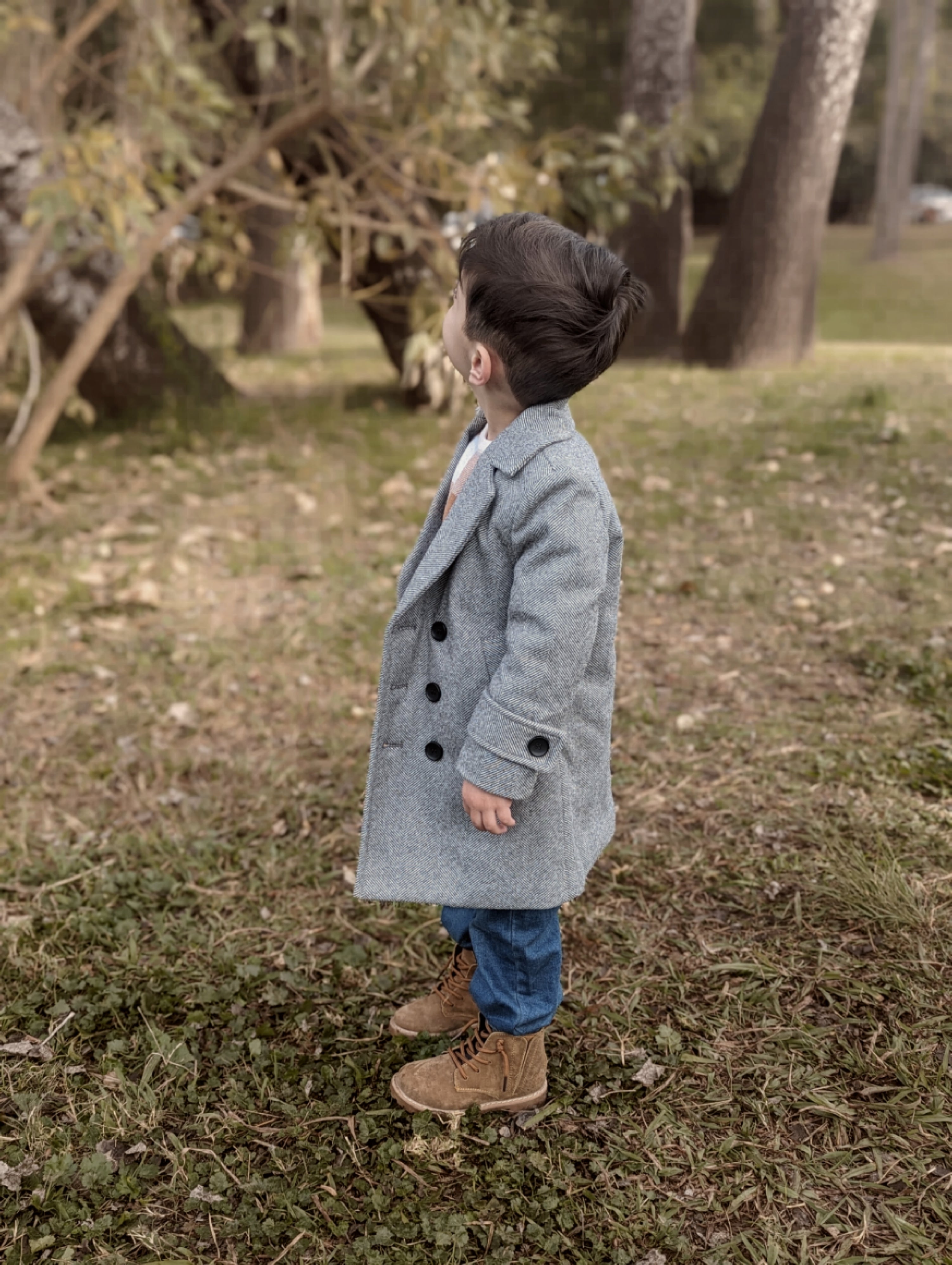 Boys Winter Luxe Coat - Grey Size 2-14 Years