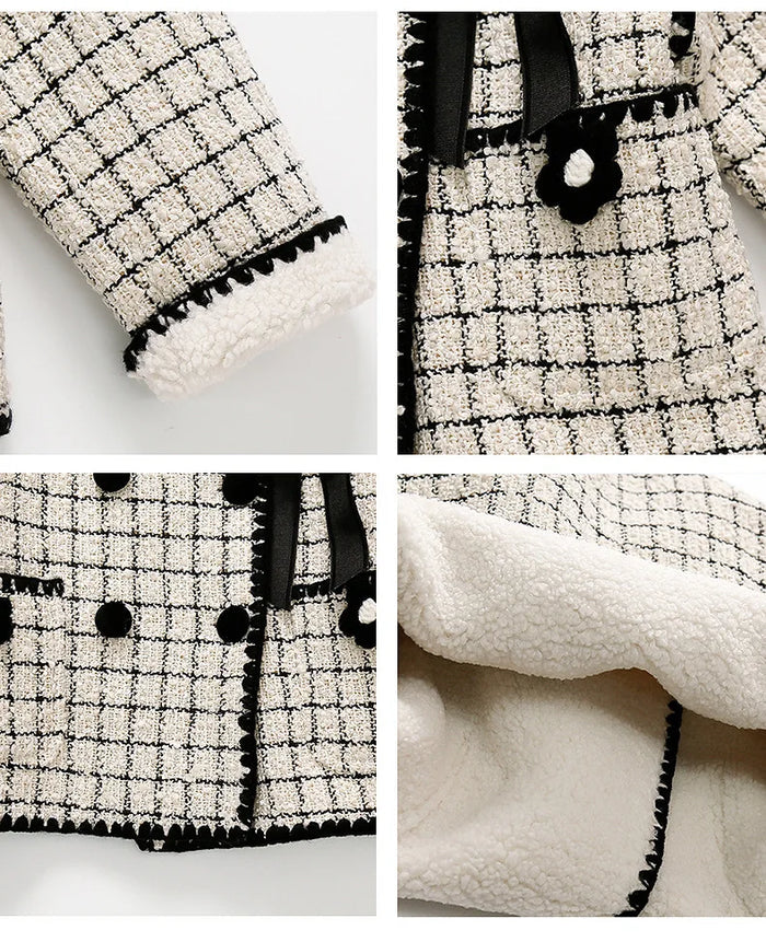 Tweed Girls Jacket With Sherpa Lining