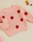 Baby & Toddler Strawberry Embroidered Knit