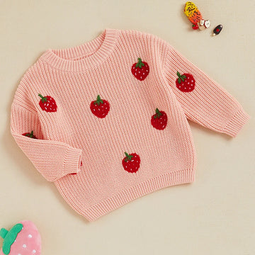 Baby & Toddler Strawberry Embroidered Knit