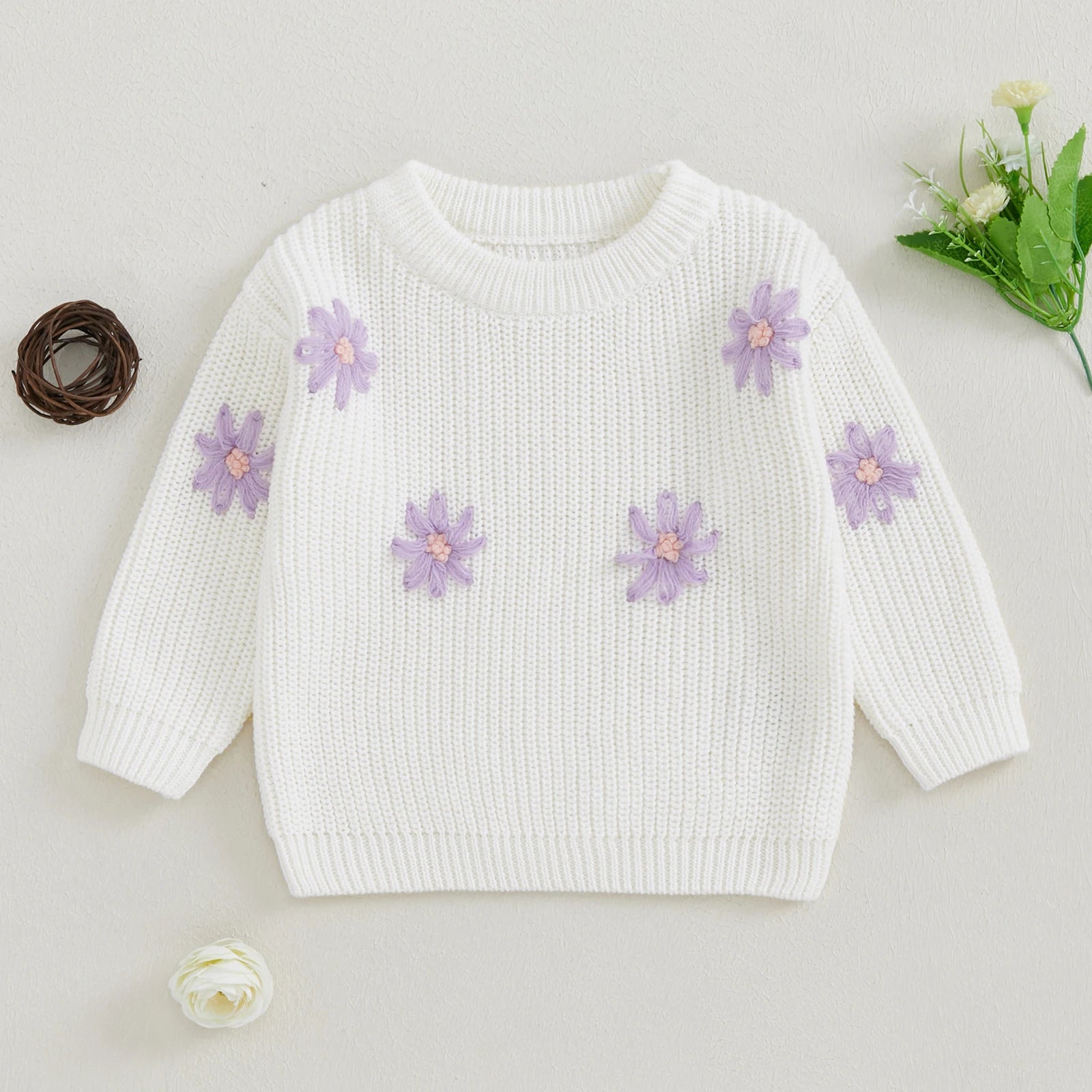 Girls & Baby Floral Knit