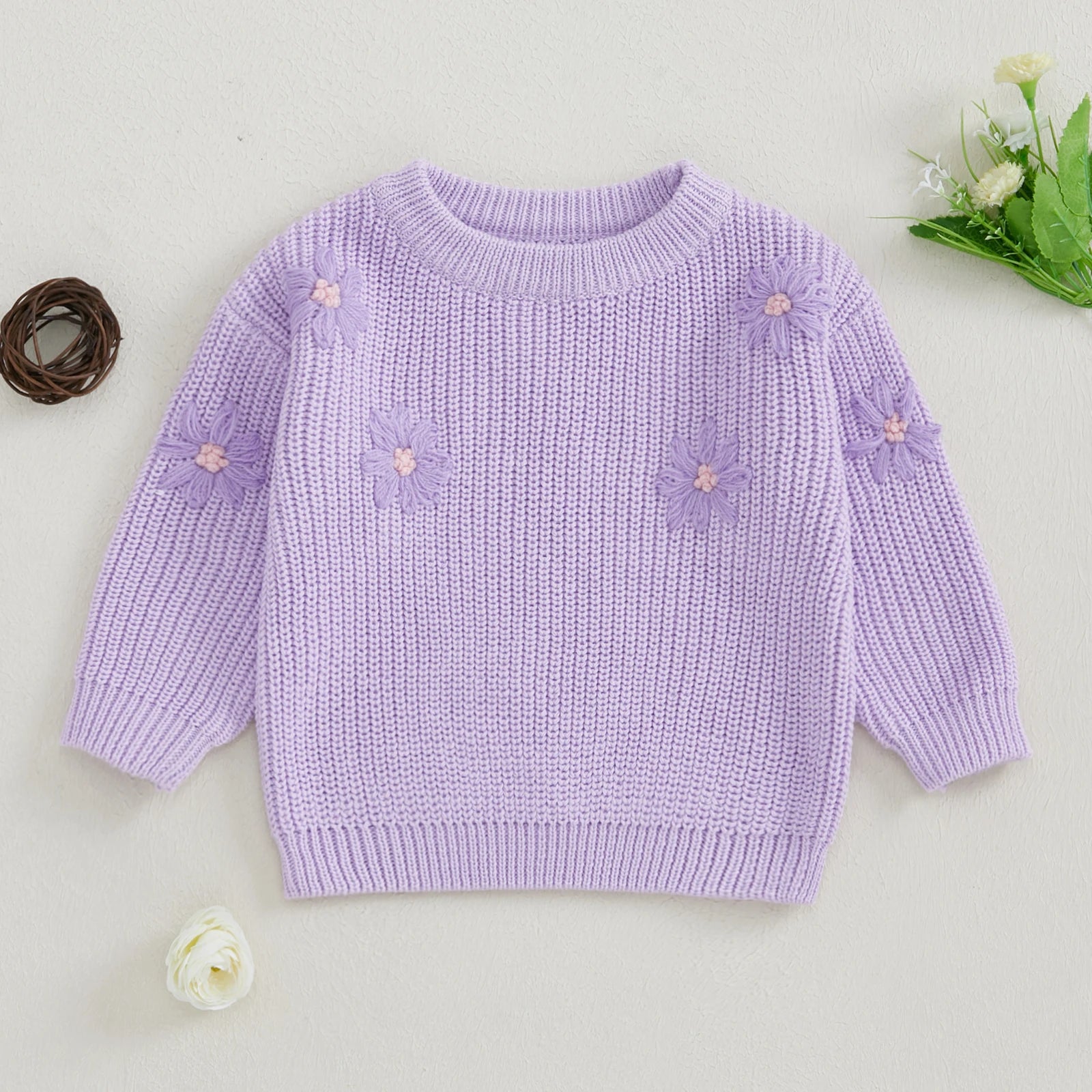 Girls & Baby Floral Knit