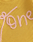 Baby Girl "One" First Birthday Knit