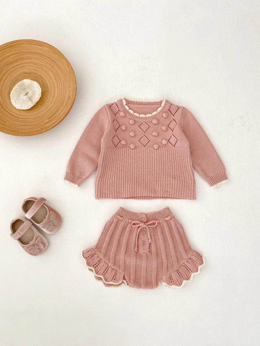 Girls Knit Top & Shorts
