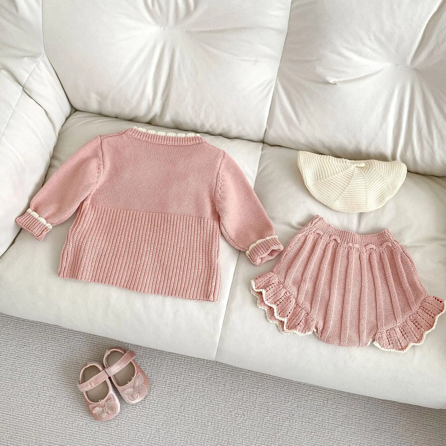 Girls Knit Top & Shorts