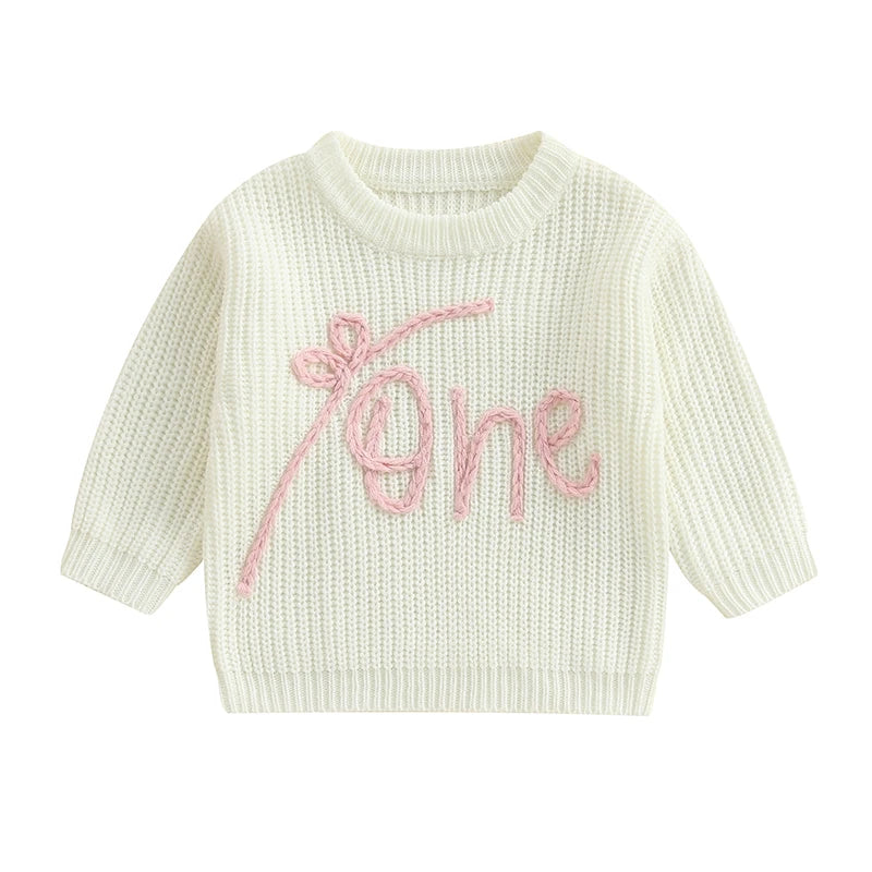 Baby Girl "One" First Birthday Knit