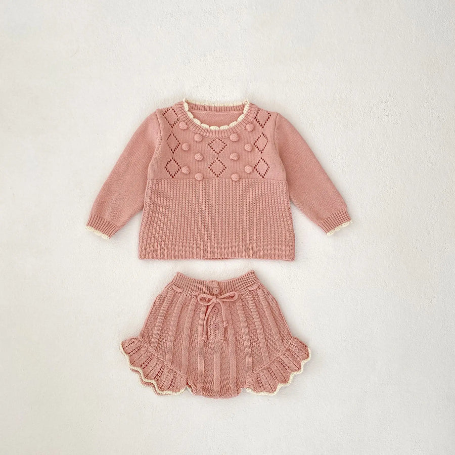Girls Knit Top & Shorts