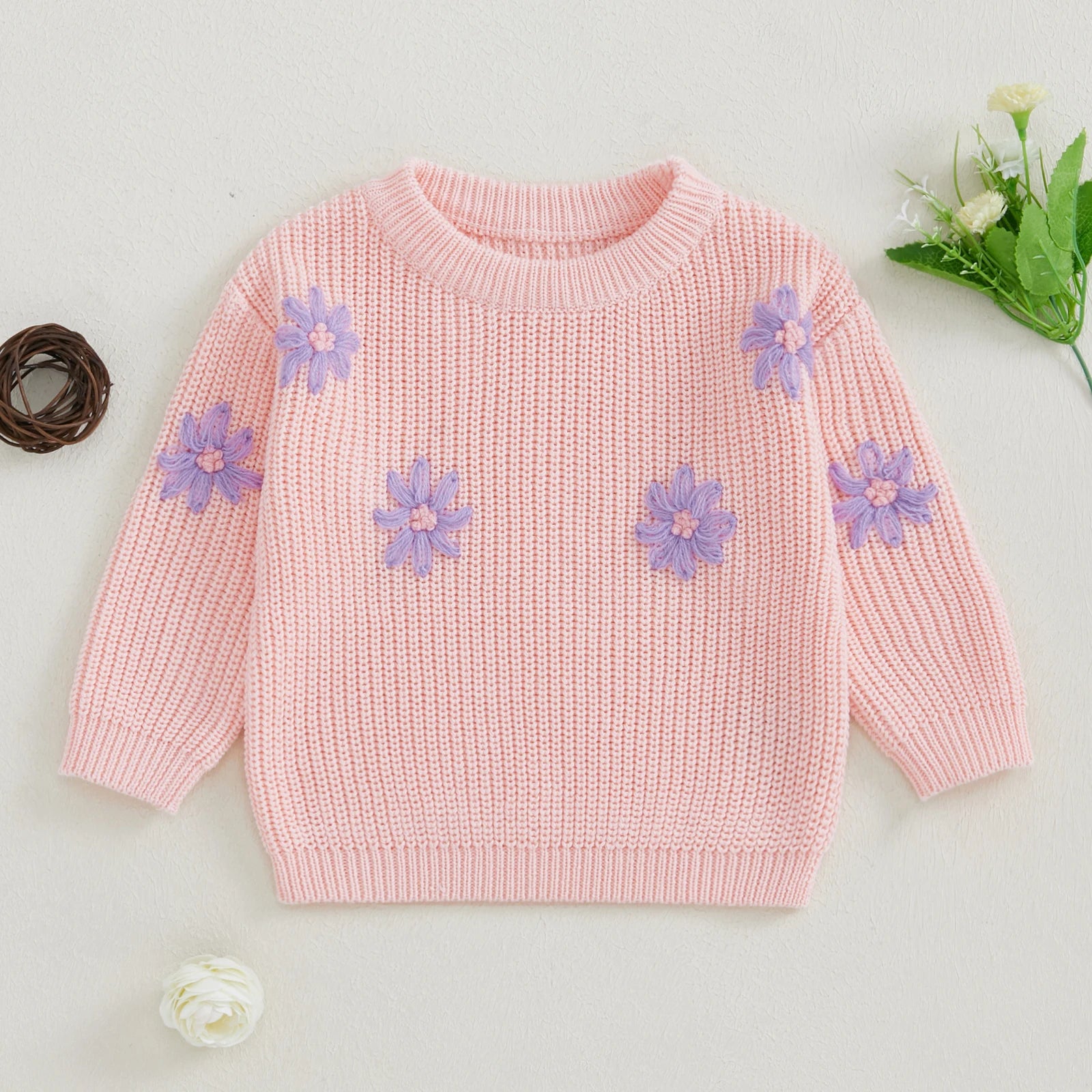 Girls & Baby Floral Knit