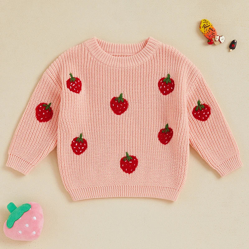 Baby & Toddler Strawberry Embroidered Knit