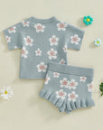 Girls Floral Knit Set