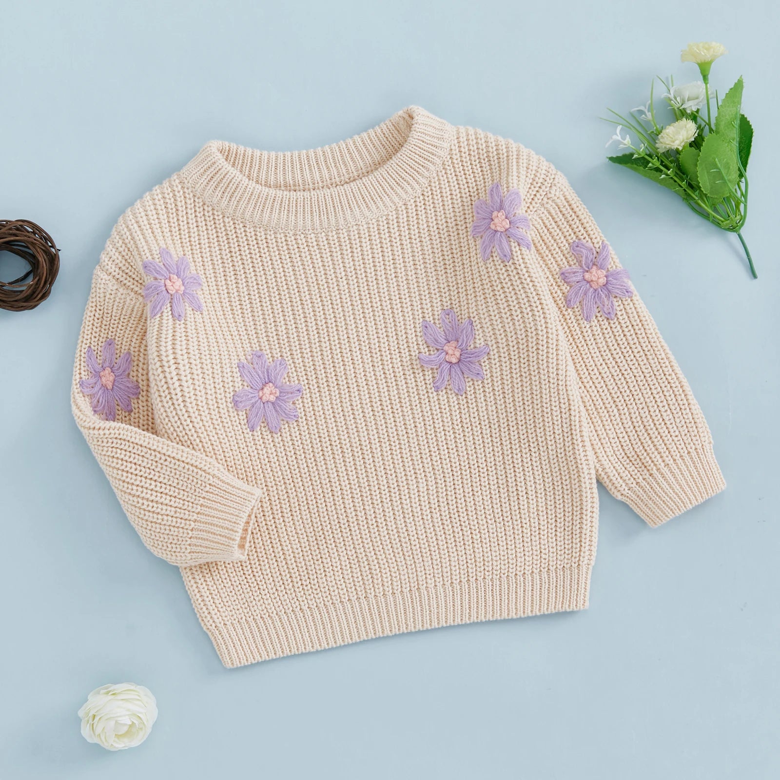 Girls & Baby Floral Knit