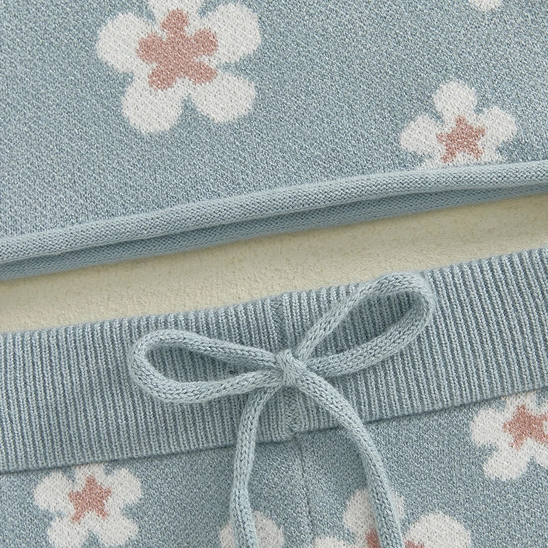 Girls Floral Knit Set