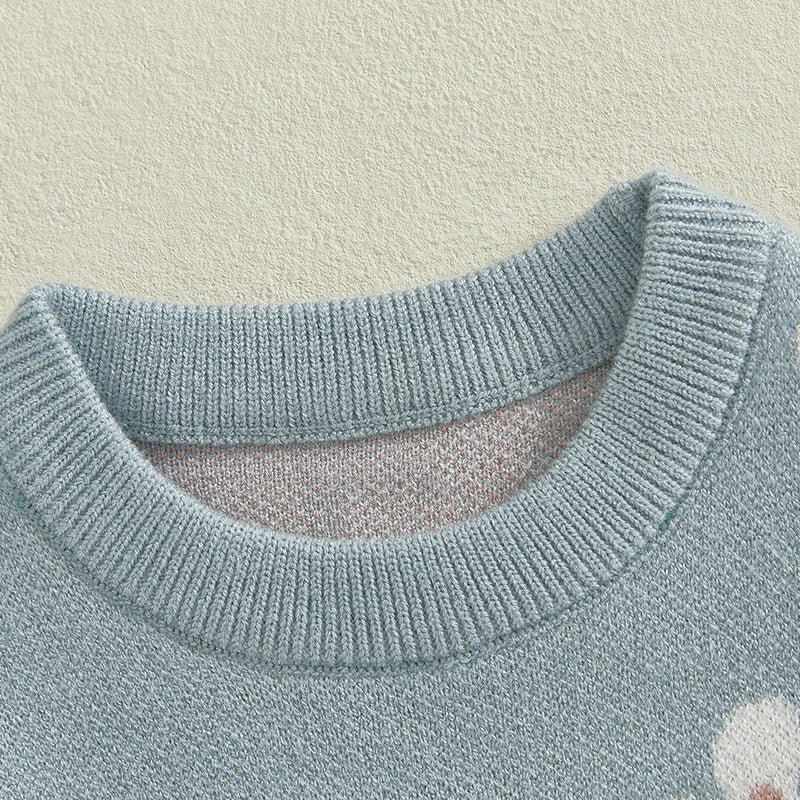 Girls Floral Knit Set