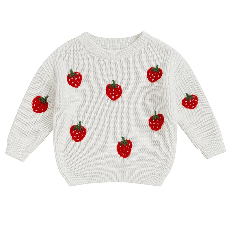 Baby & Toddler Strawberry Embroidered Knit