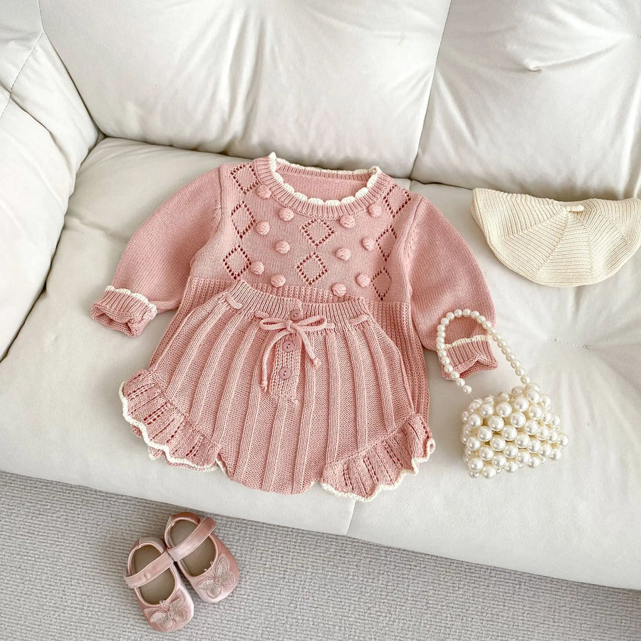 Girls Knit Top & Shorts
