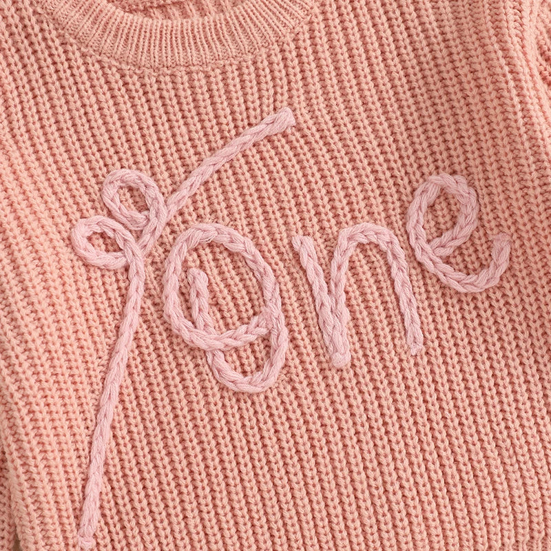 Baby Girl "One" First Birthday Knit