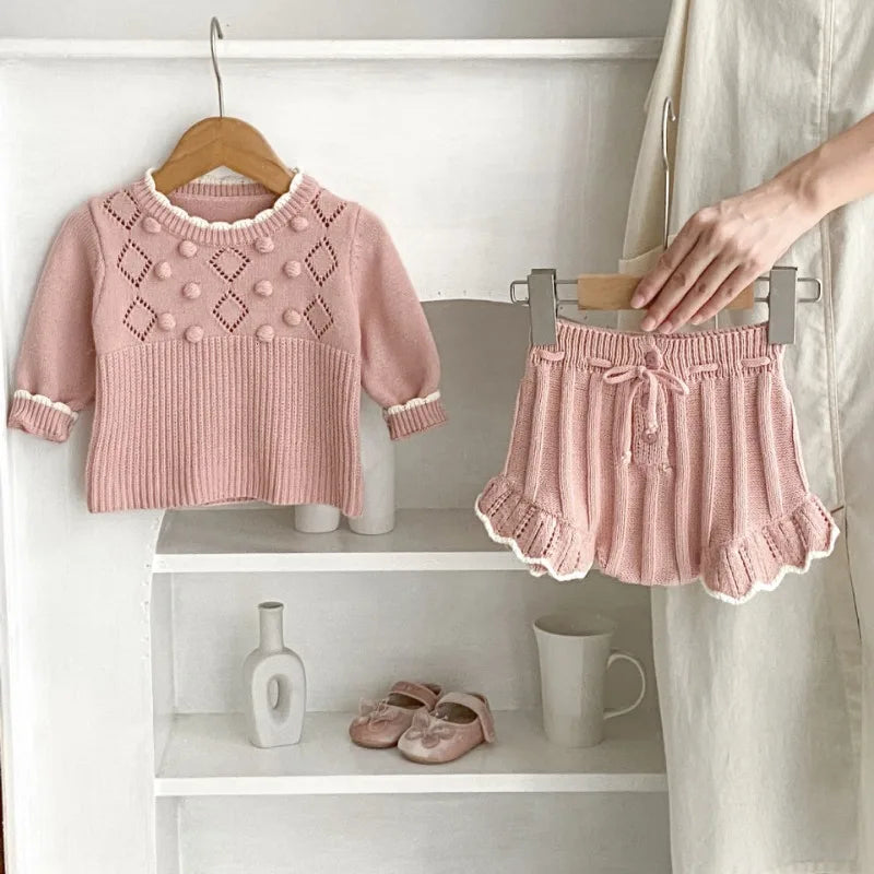 Girls Knit Top & Shorts